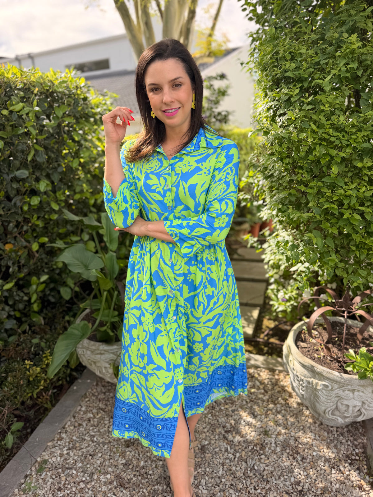 Viva dress - Lime & Blue