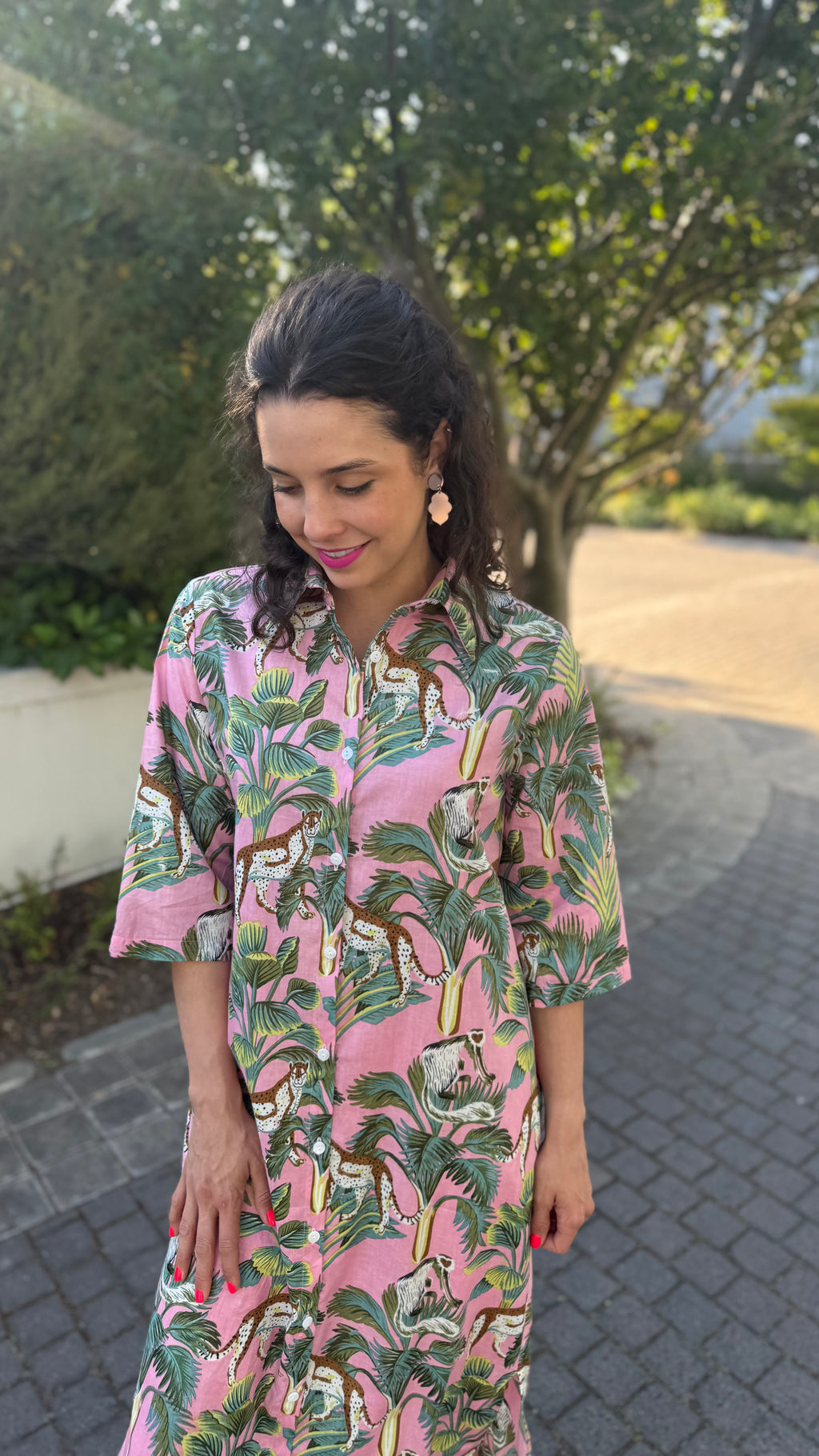 Jennifer dress - Light pink tiger