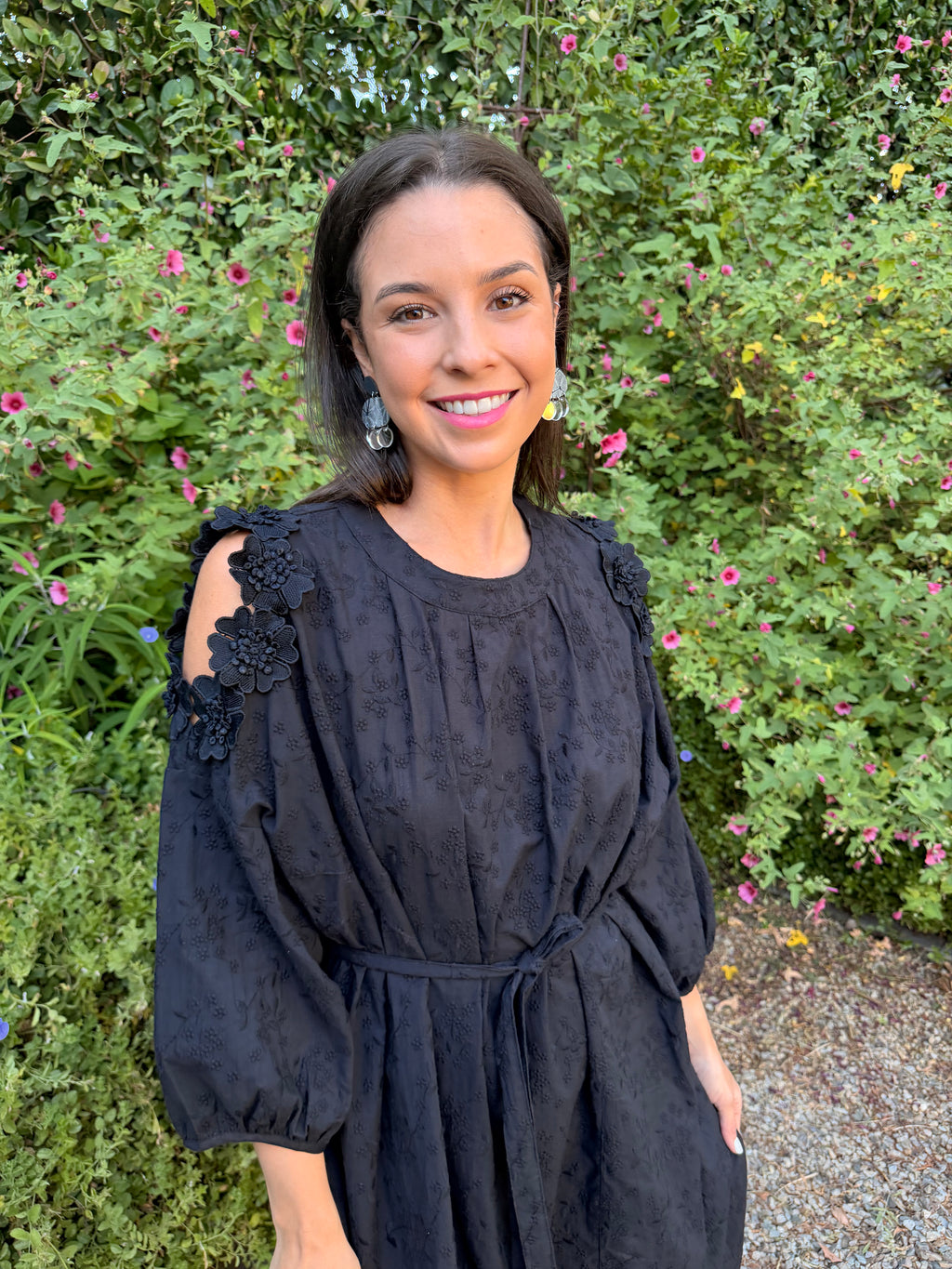 Liliana Italian dress - Black anglaise