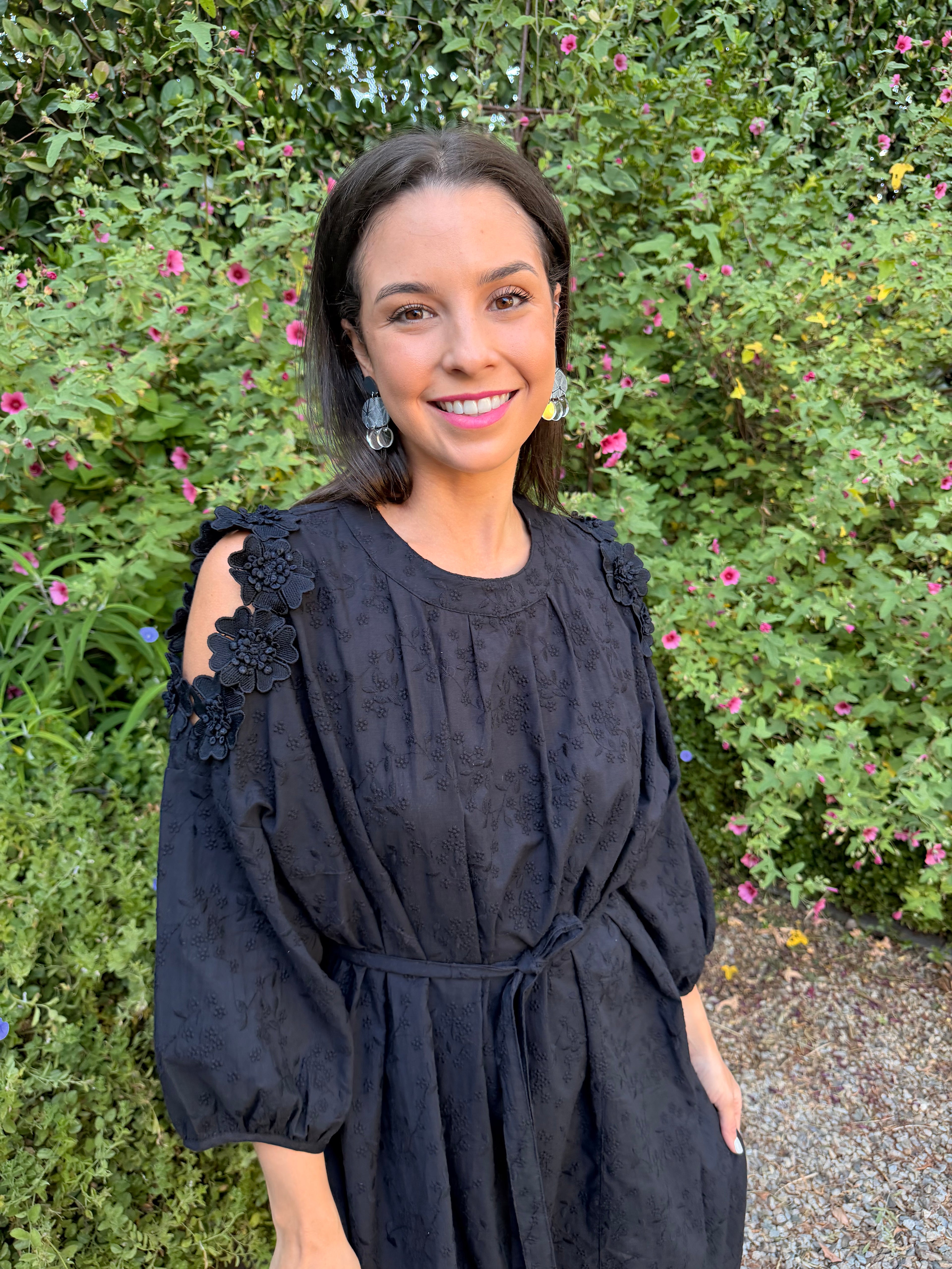 Liliana Italian dress - Black anglaise