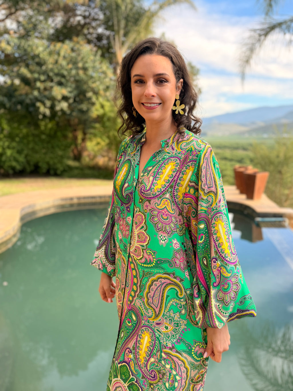 Liezelle dress - Green paisley