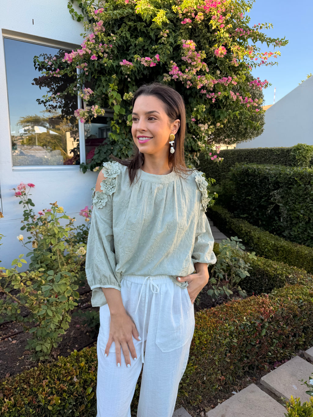 Christine Italian blouse - Sage