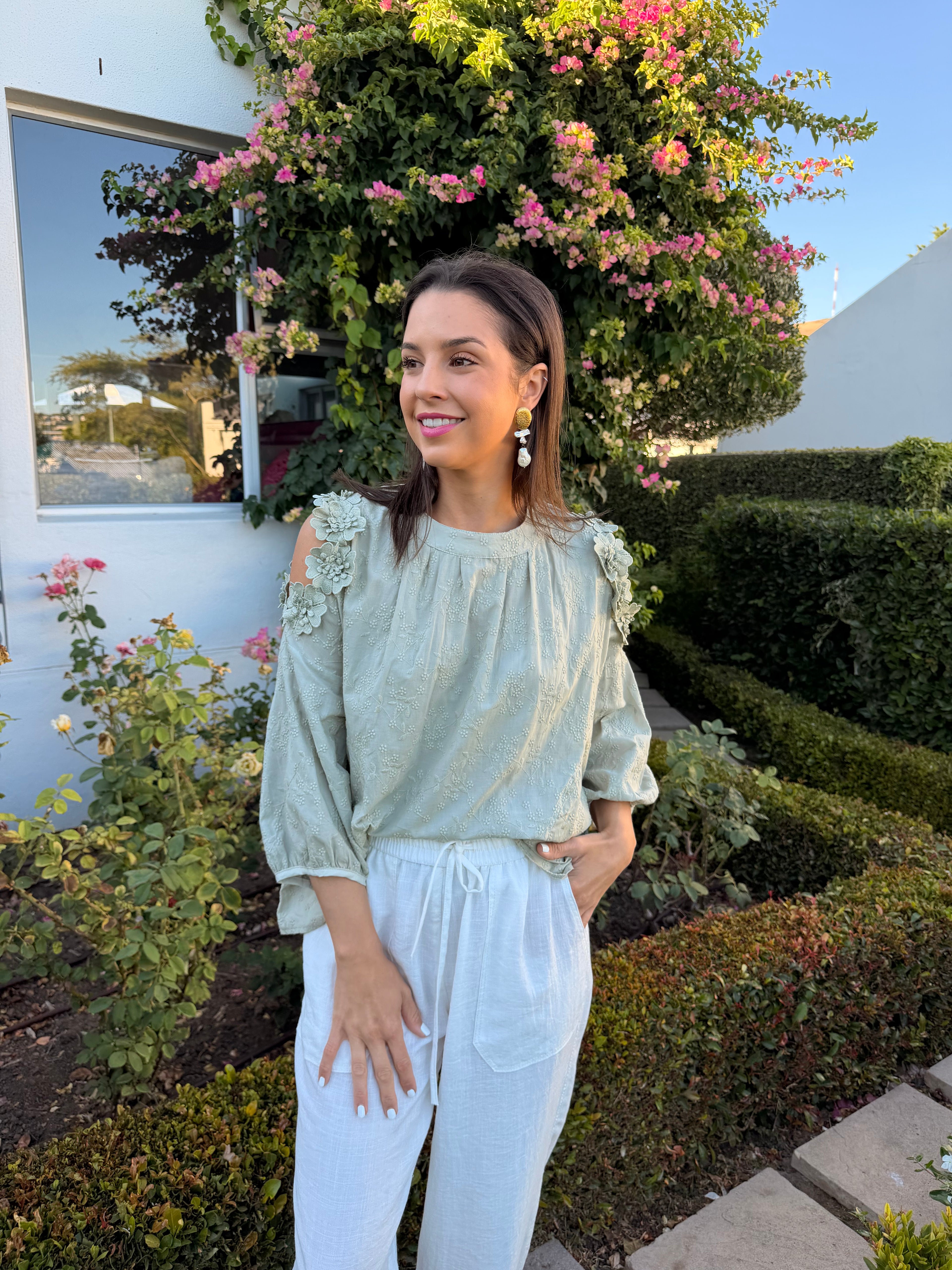 Christine Italian blouse - Sage