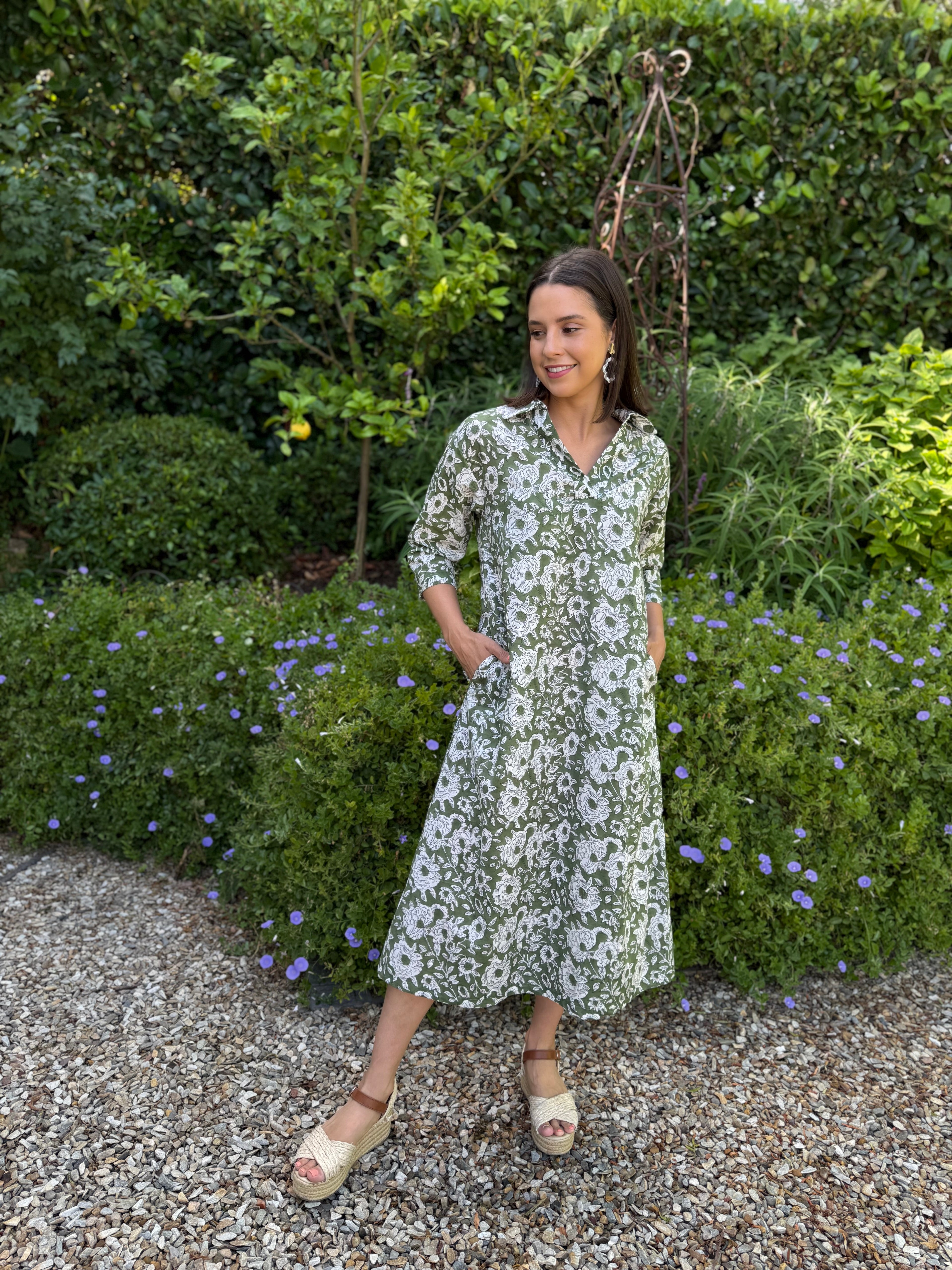 Janet dress - Green floral