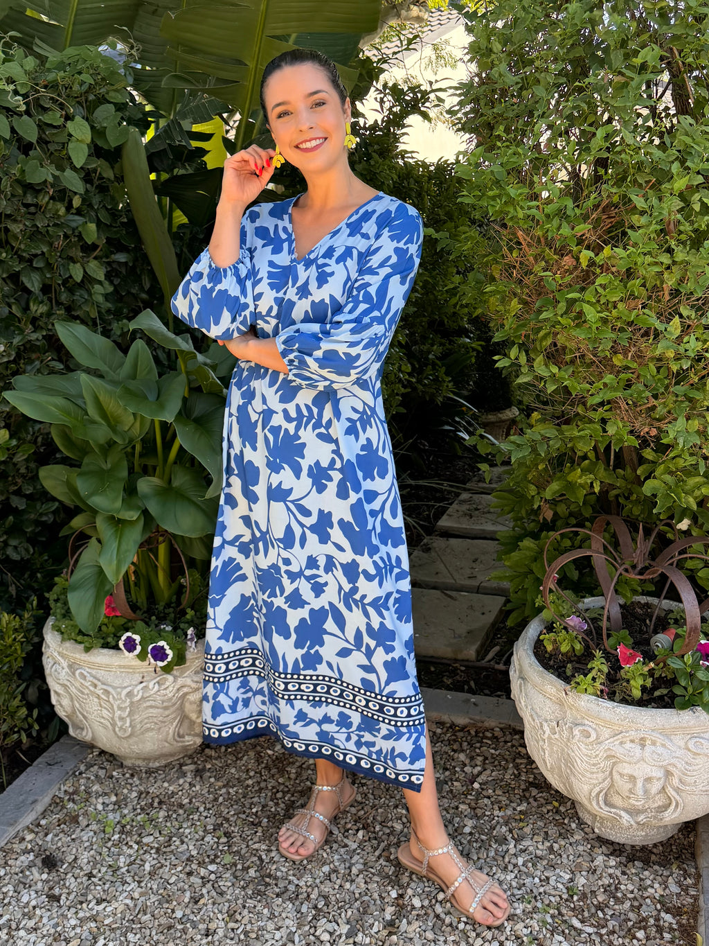 Gia dress - Blue floral