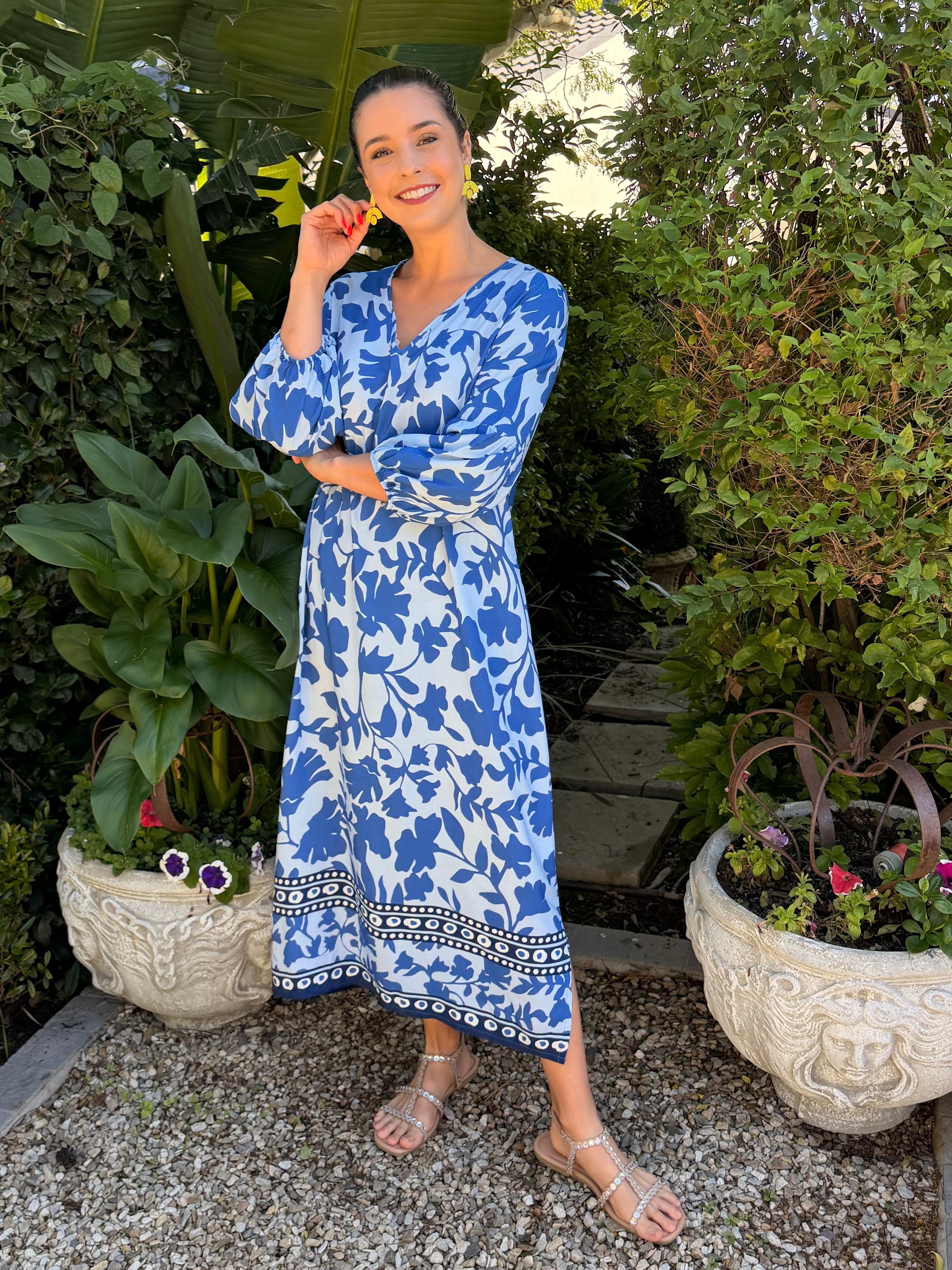 Gia dress - Blue floral