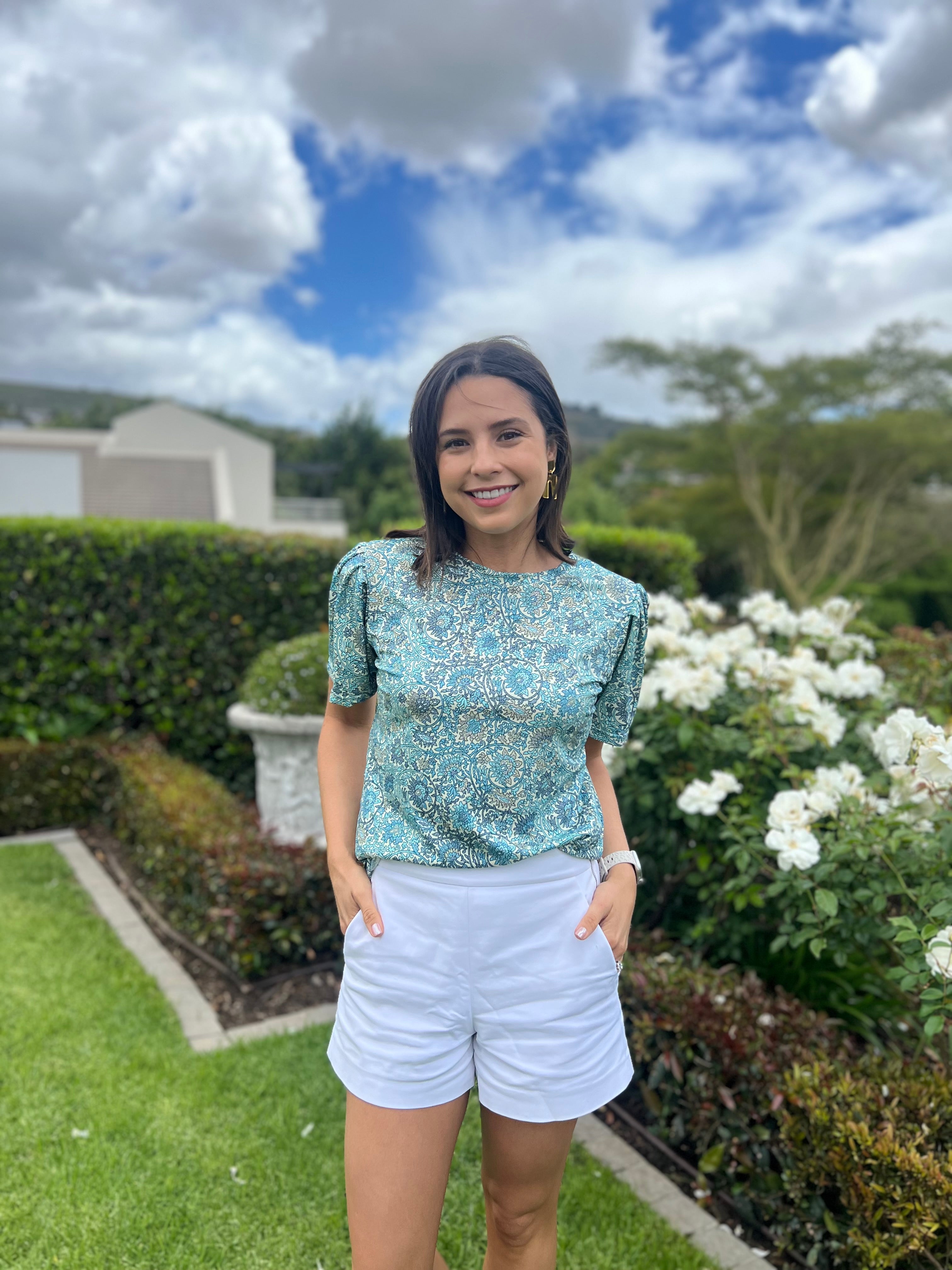 Doné top - Blue floral