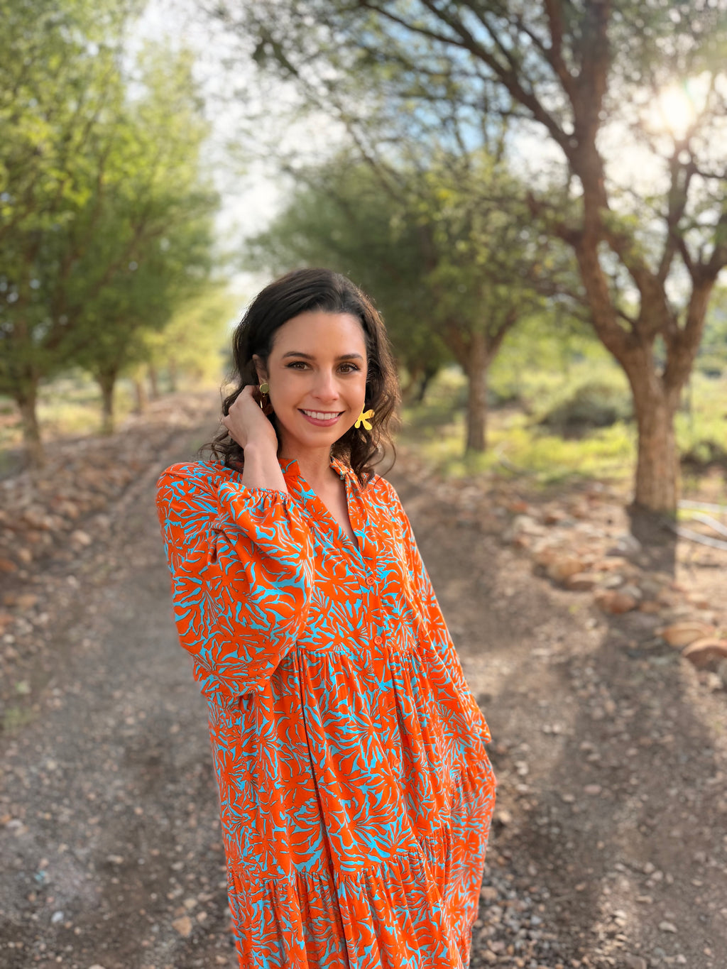 Jenna dress - Orange two tone