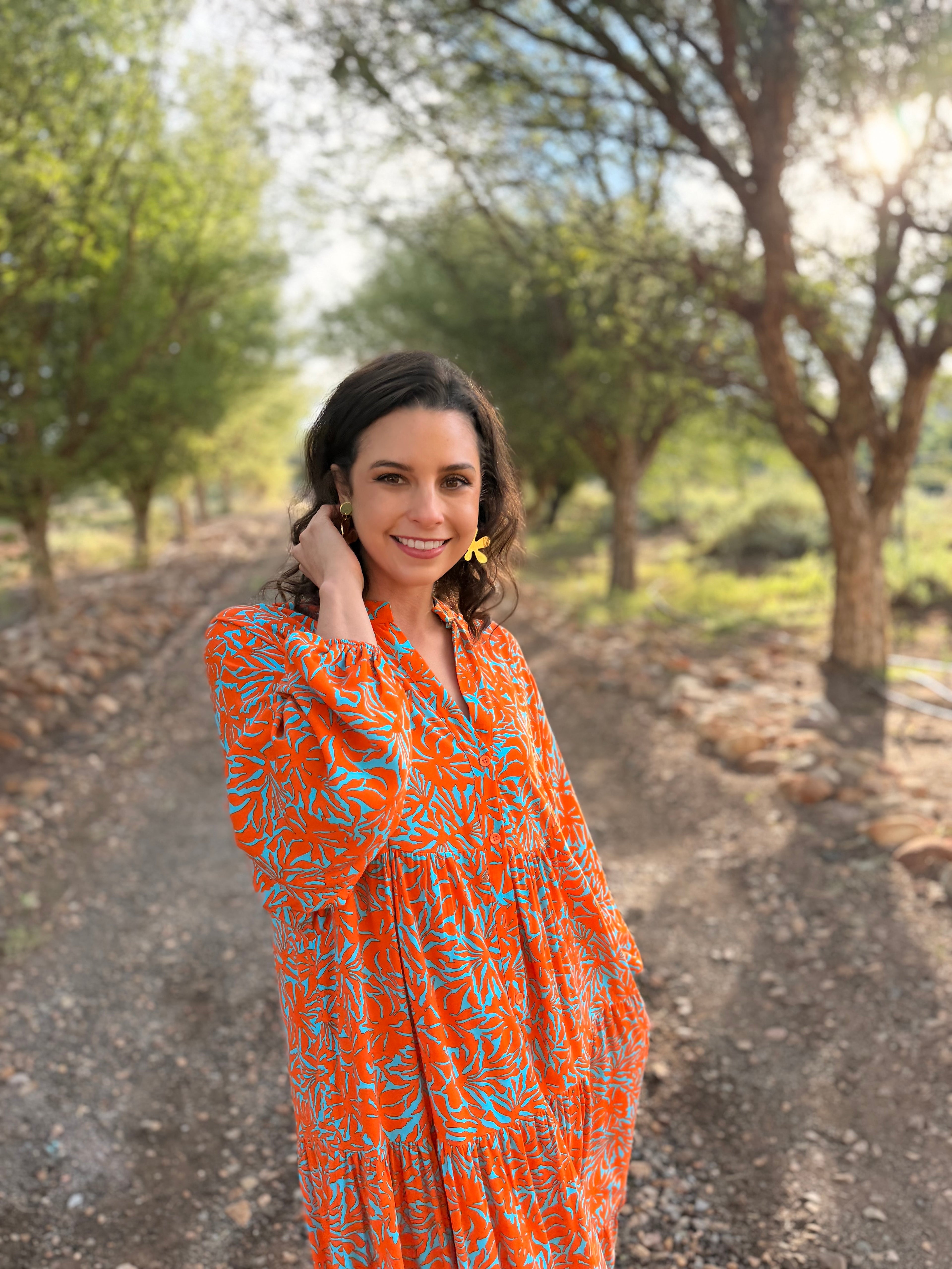 Jenna dress - Orange two tone