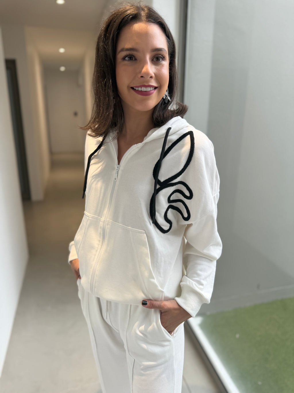 Ivory Chanel tracksuit - Black flower
