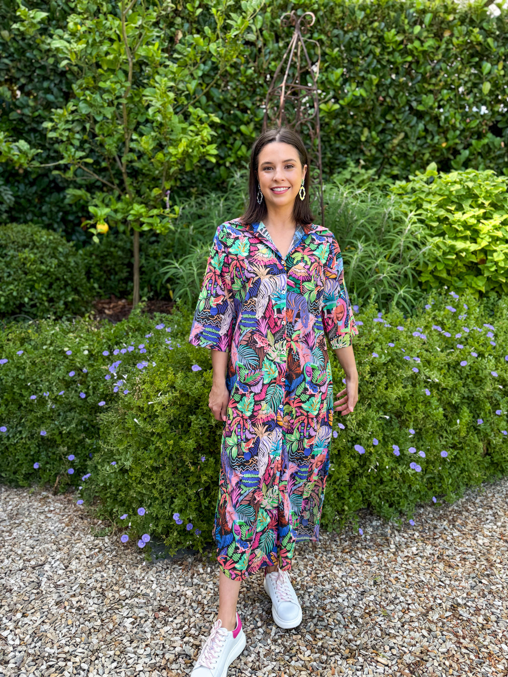 Jennifer dress- Highlighter jungle