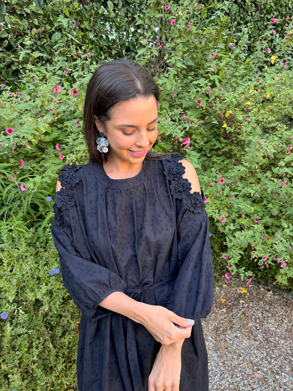 Liliana Italian dress - Black anglaise