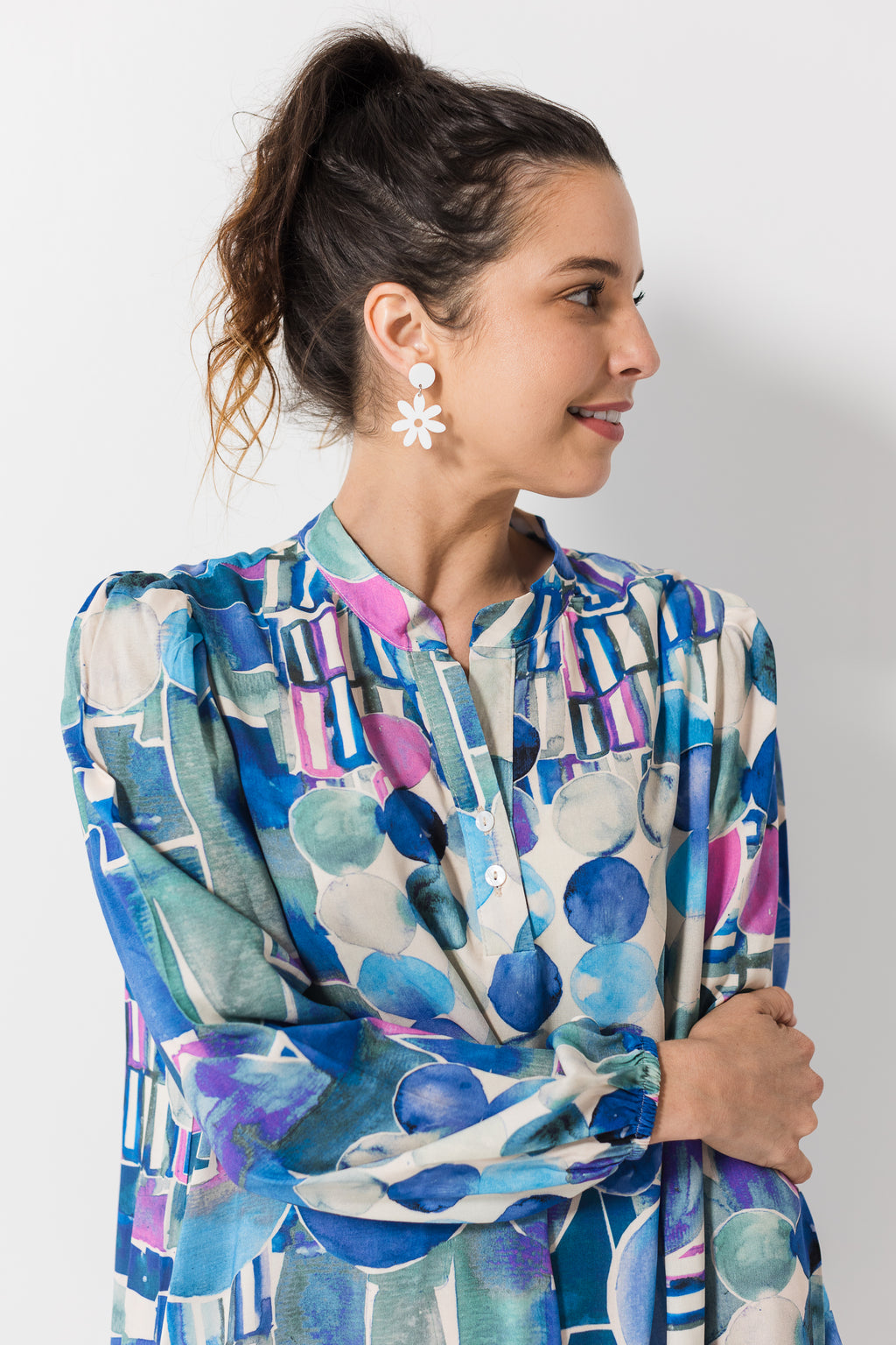 Robyn dress - Blue watercolour