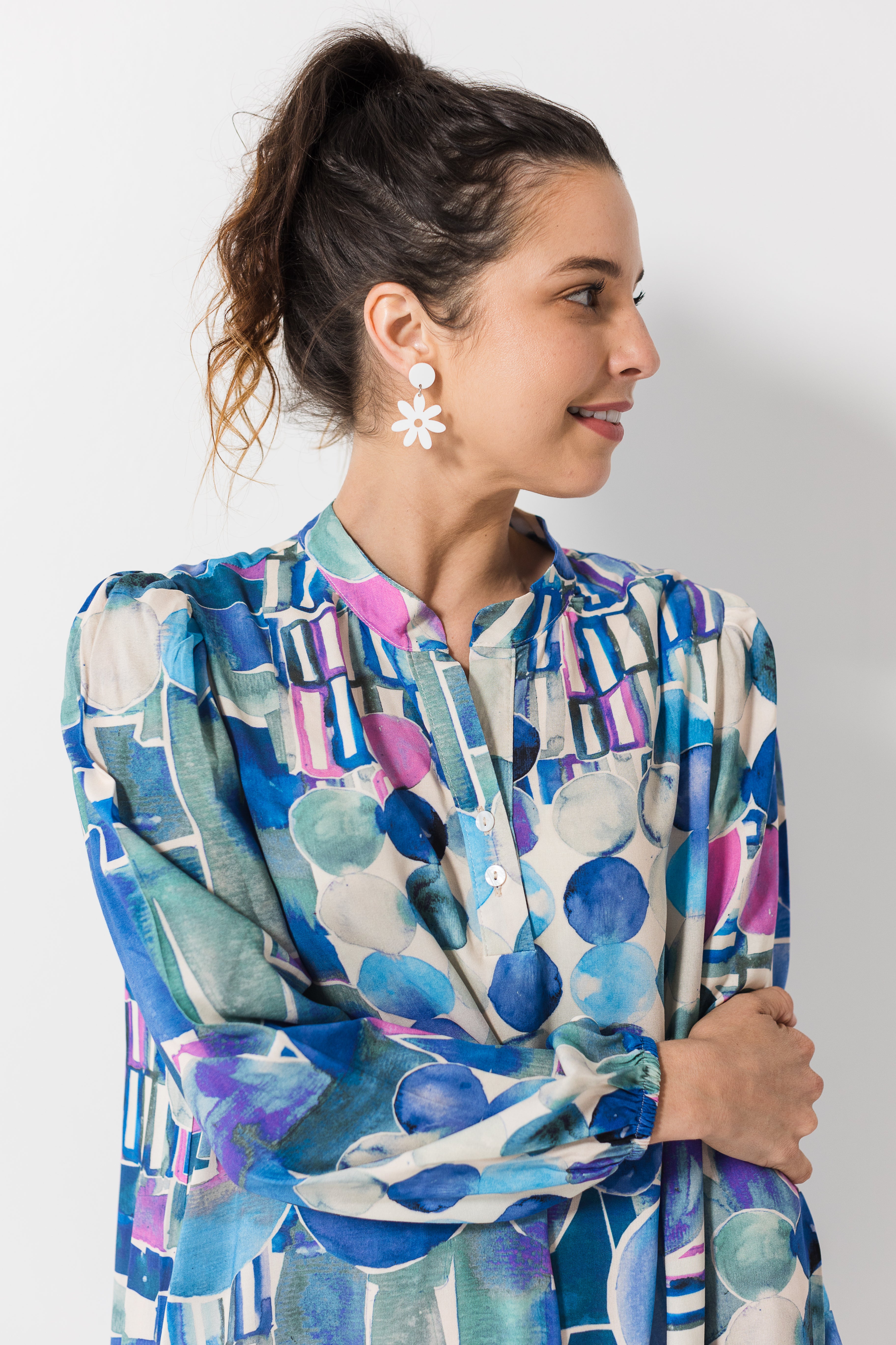Robyn dress - Blue watercolour
