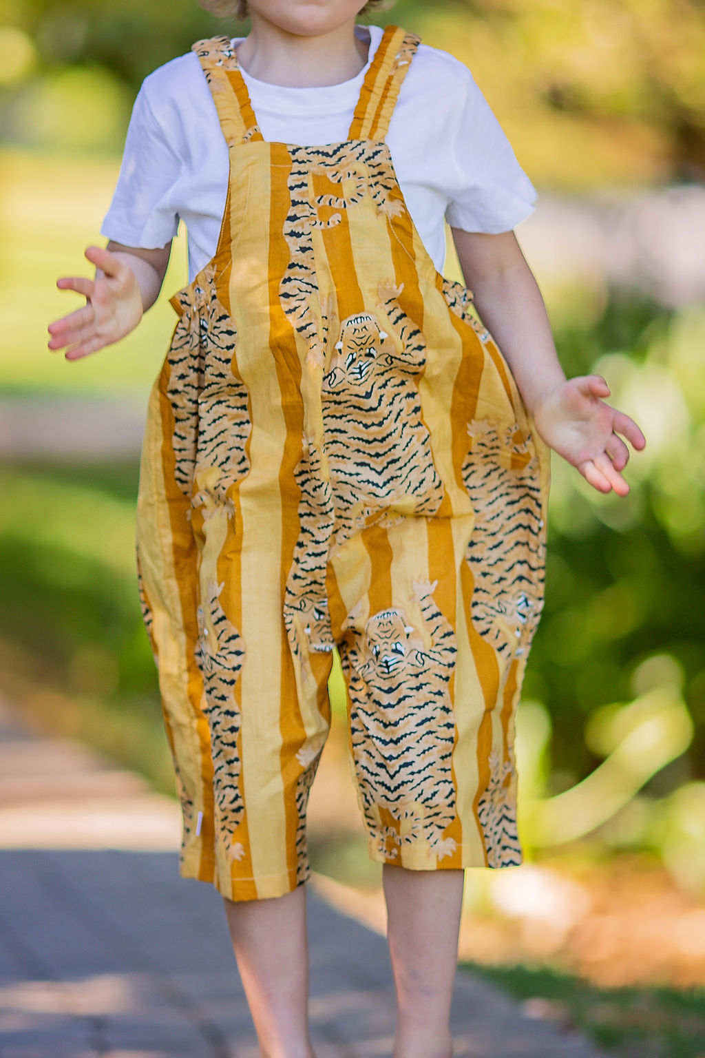 Dungaree- Yellow Flat Tigers Babalu boutique