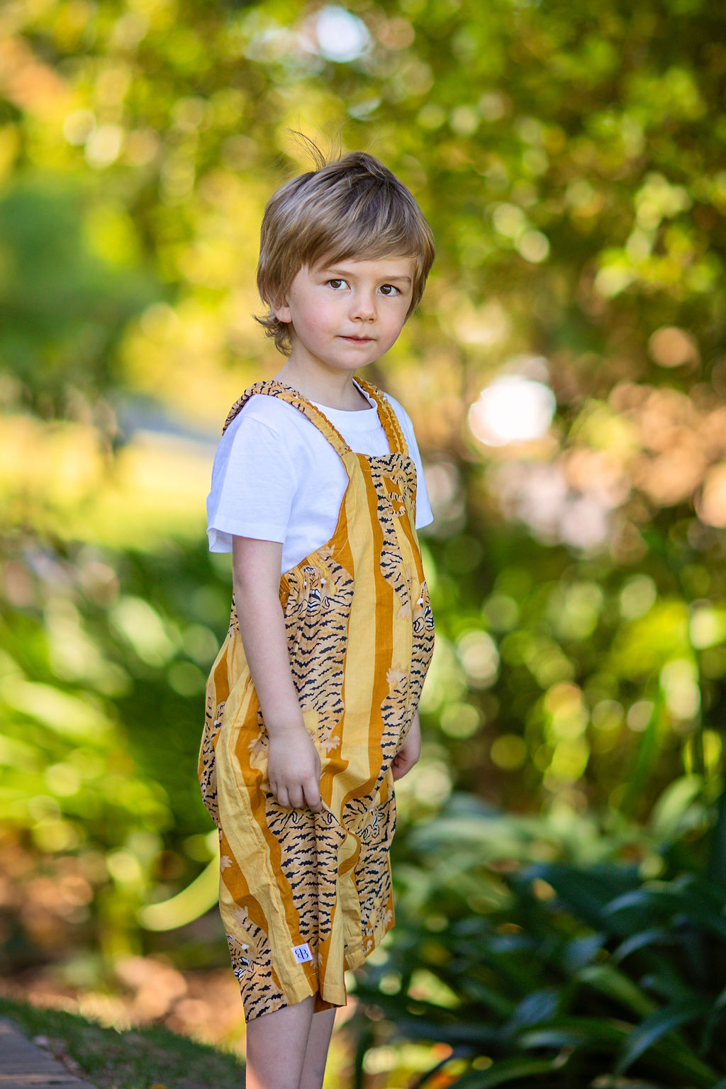 Dungaree- Yellow Flat Tigers Babalu boutique