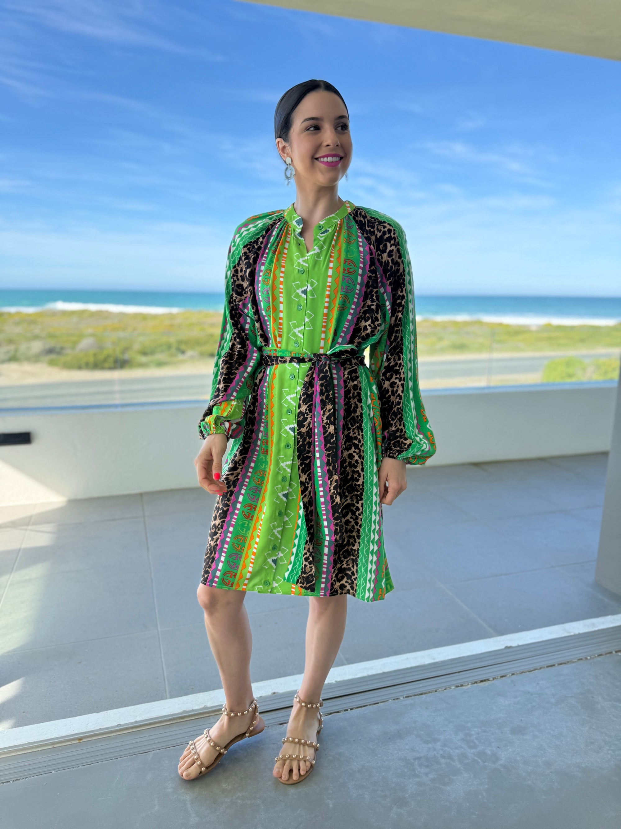 Gabby dress - Green leopard