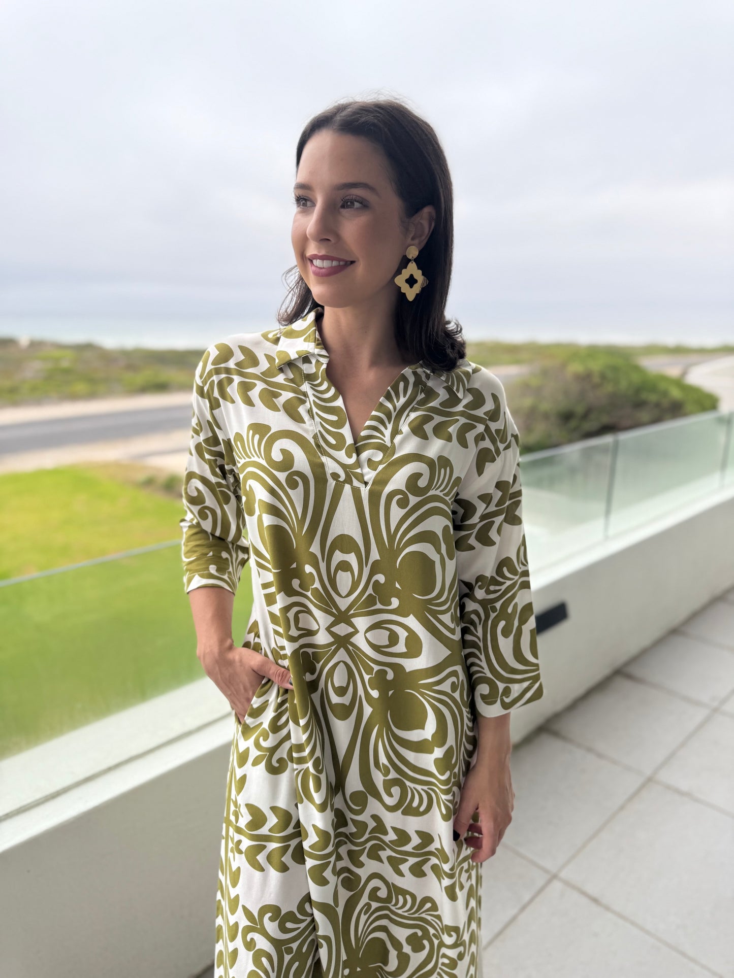 Janet dress - Green tribal