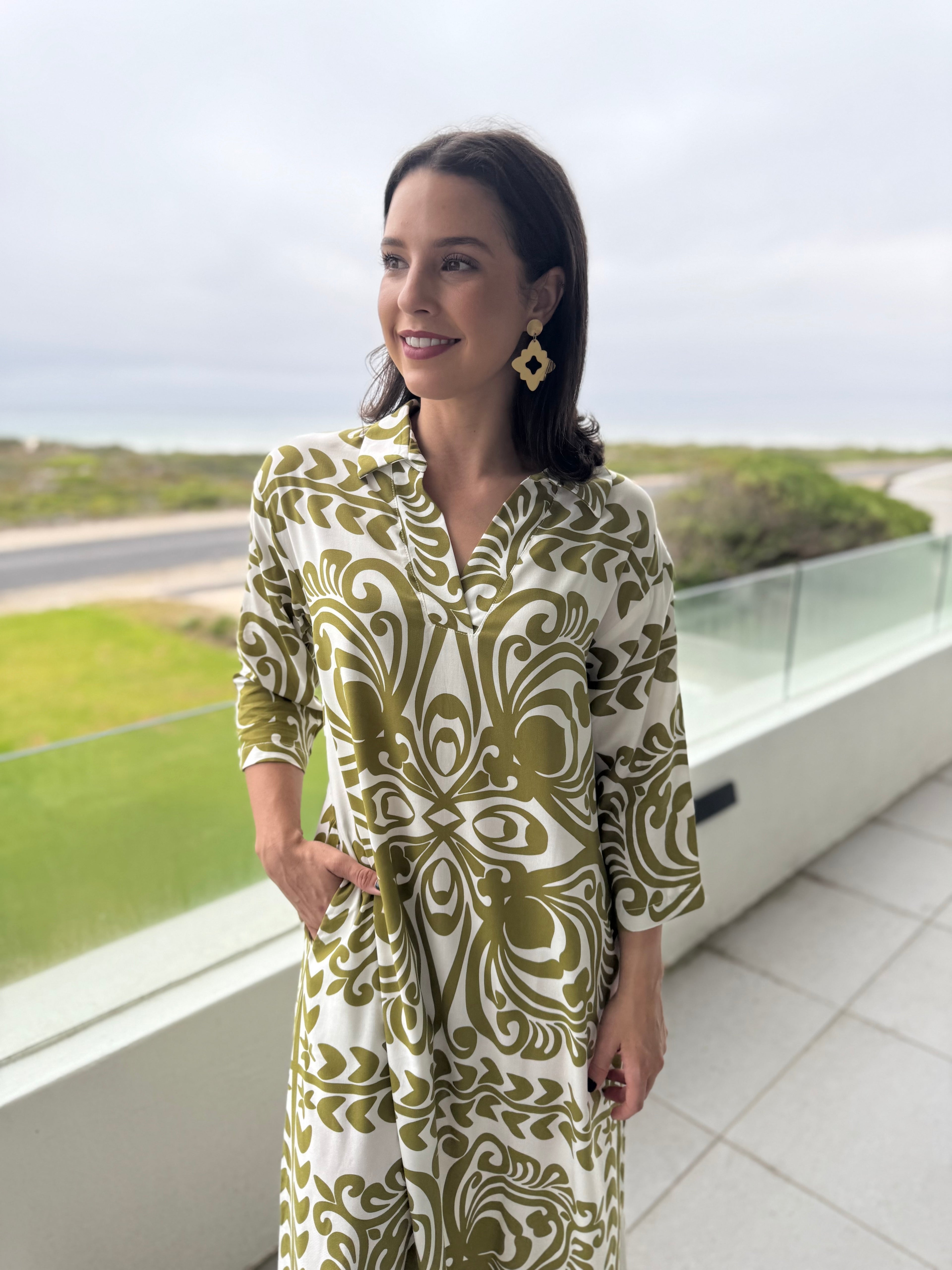 Janet dress - Green tribal