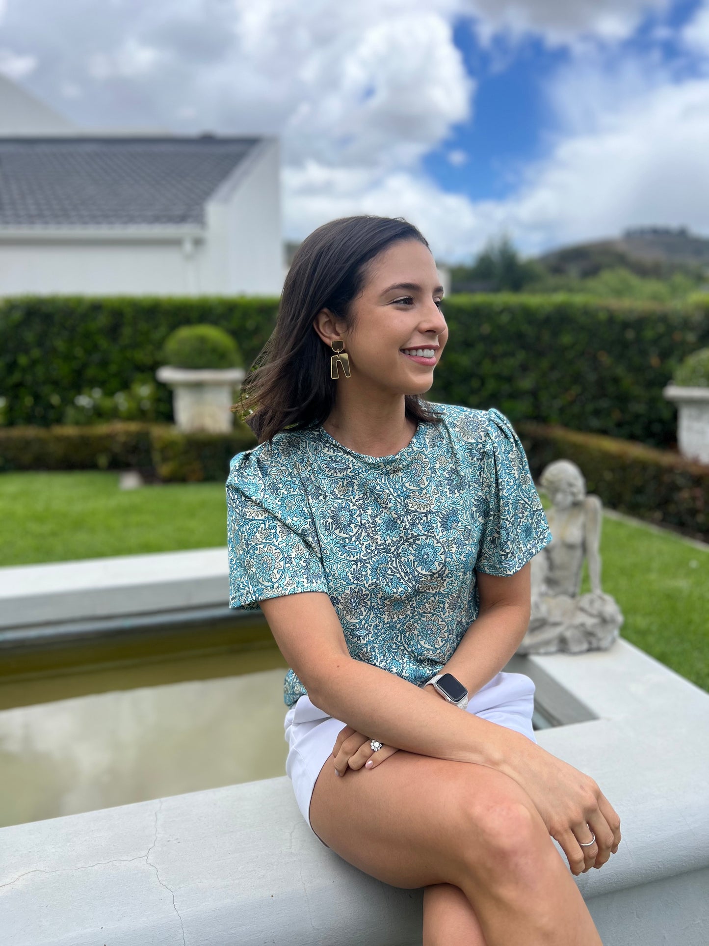 Doné top - Blue floral