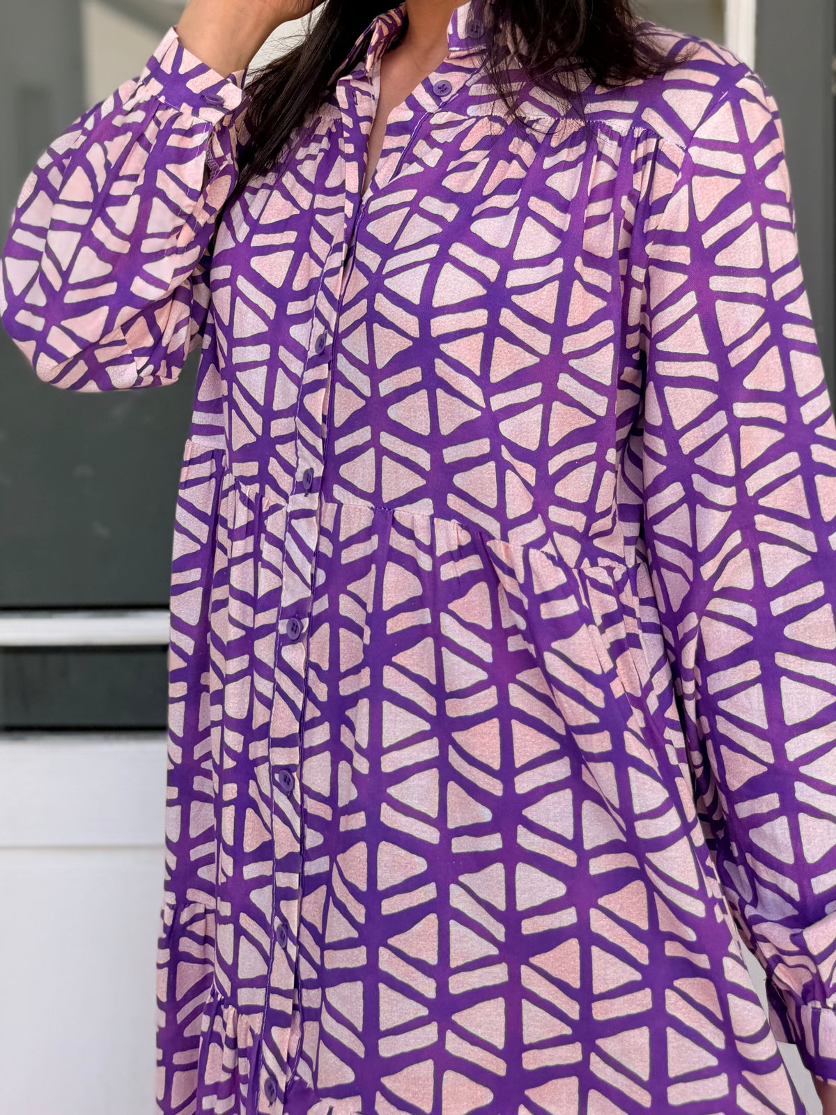 Gillian dress - Geometric purple