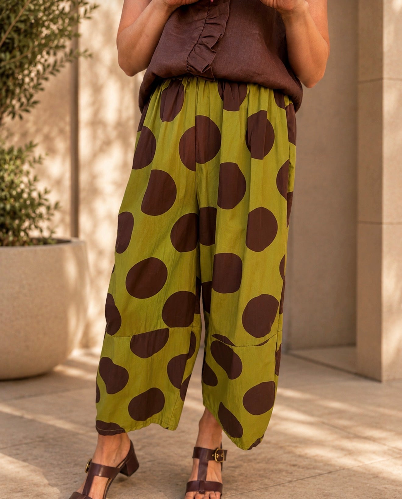 Barrel Italian pants - Green