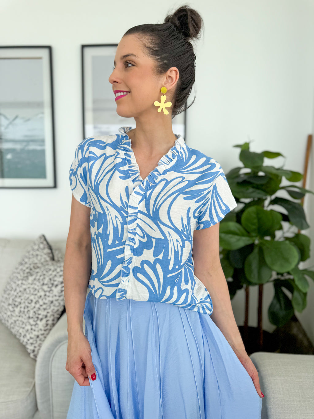 Anelia top- Blue swirl