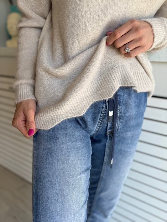 Baby alpaca knit - Stone heart