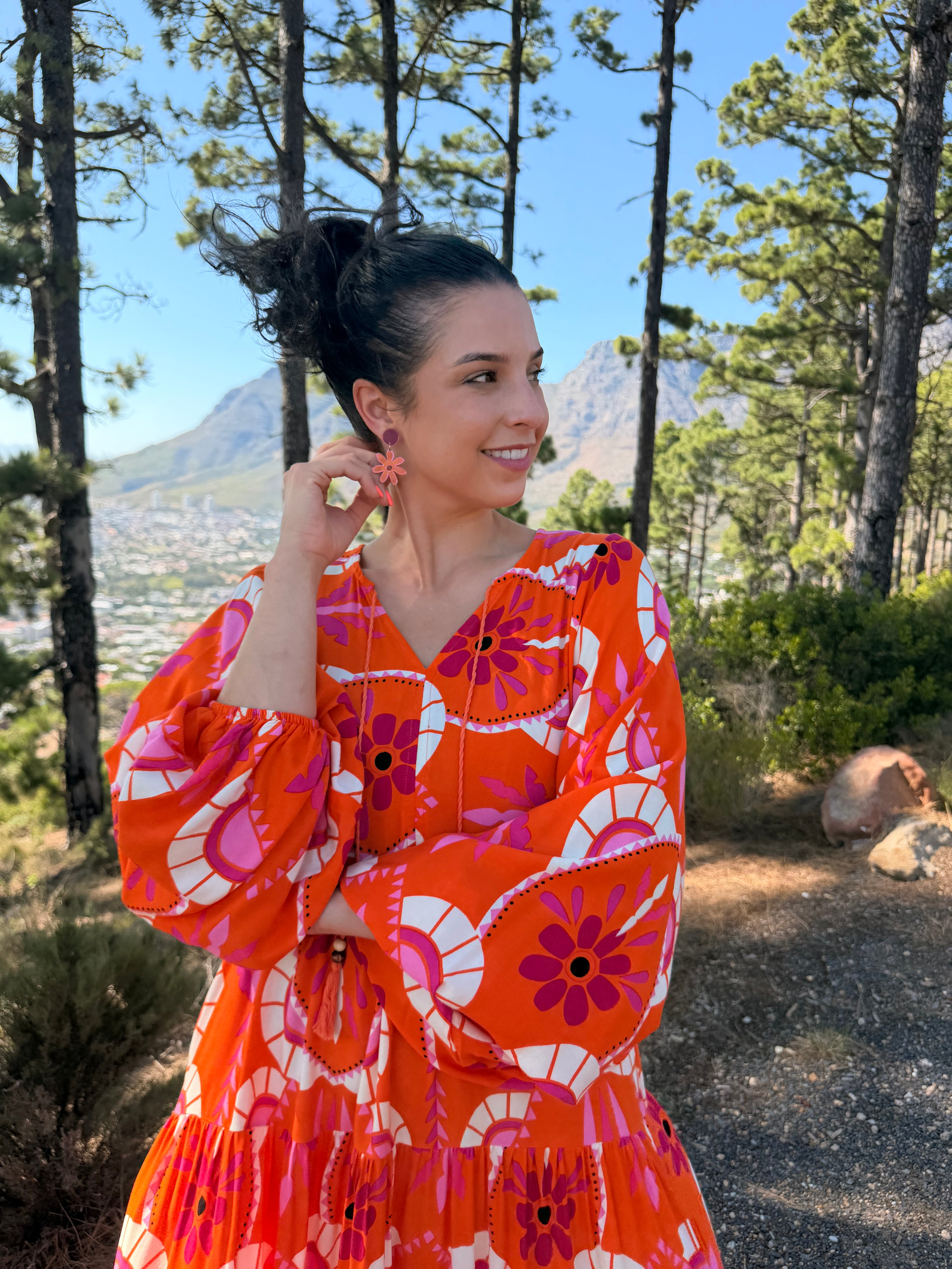 Kika dress - Orange & Pink