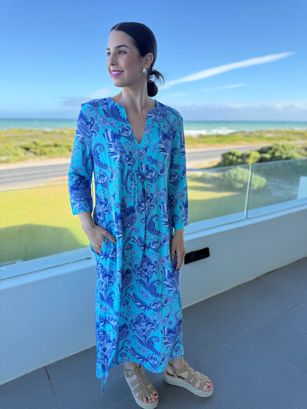 Vicky dress - Blue paisley