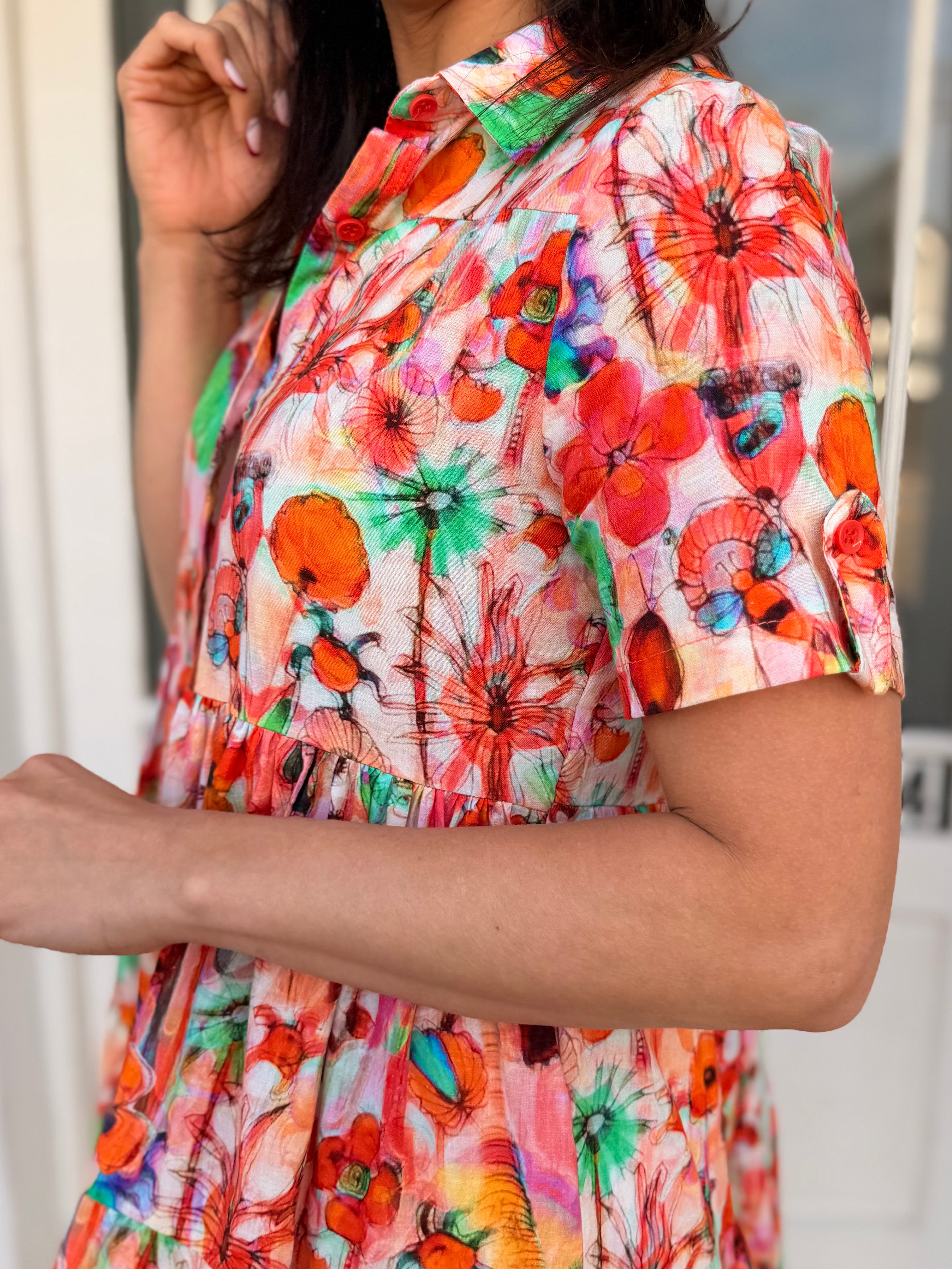 Doll dress - Poppies