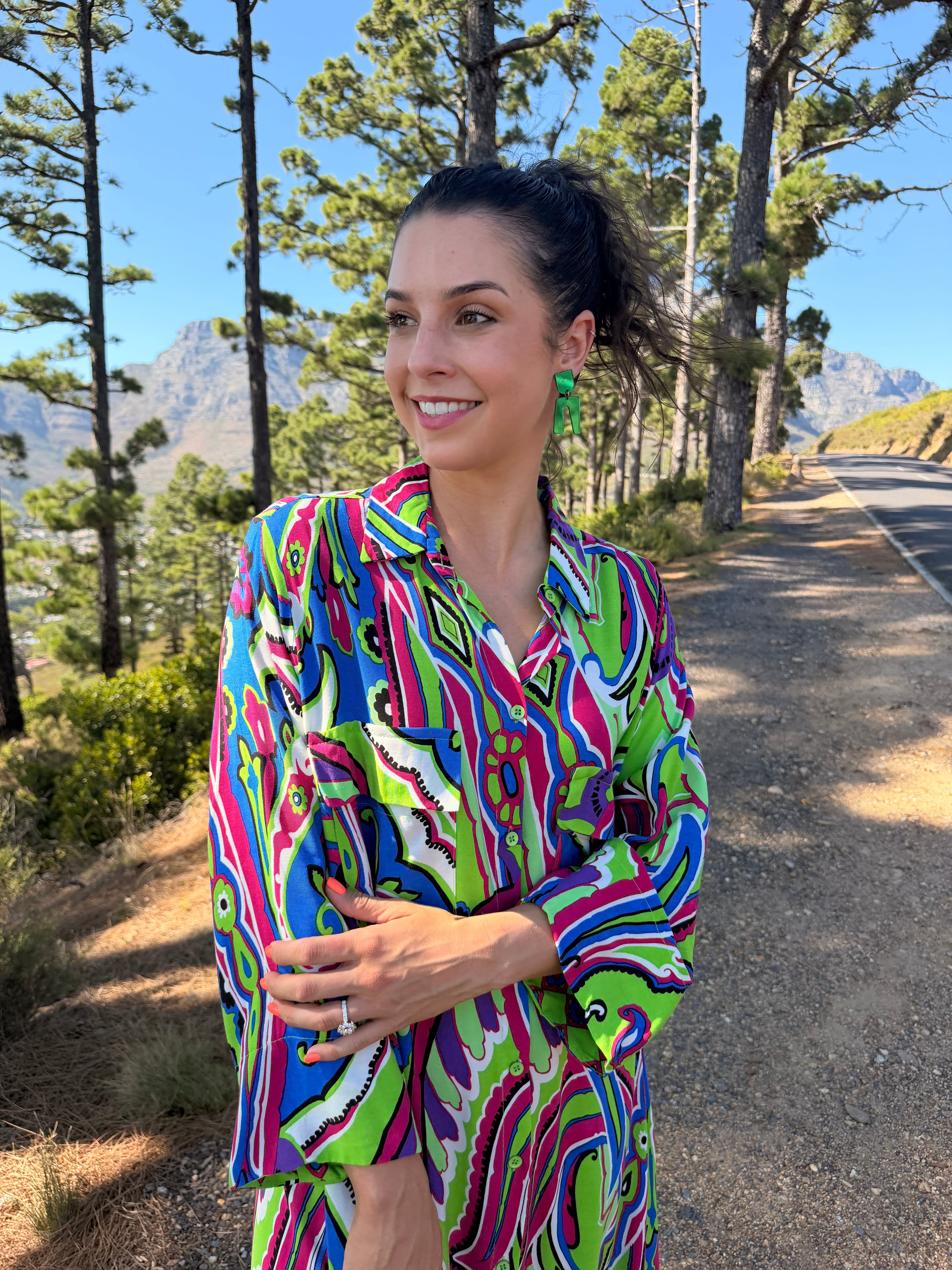 Carly dress - Green paisley