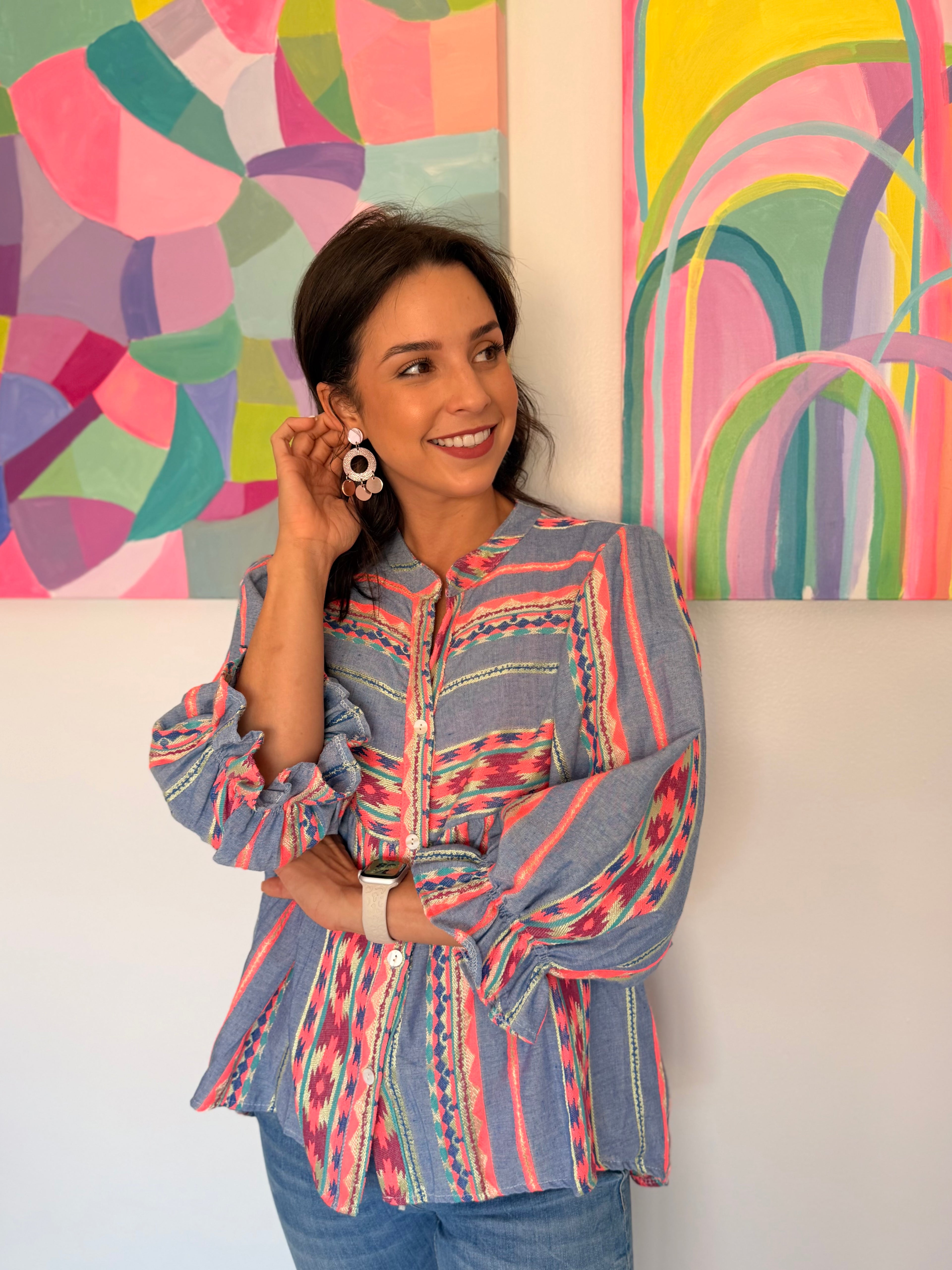 Jill top - Blue boho