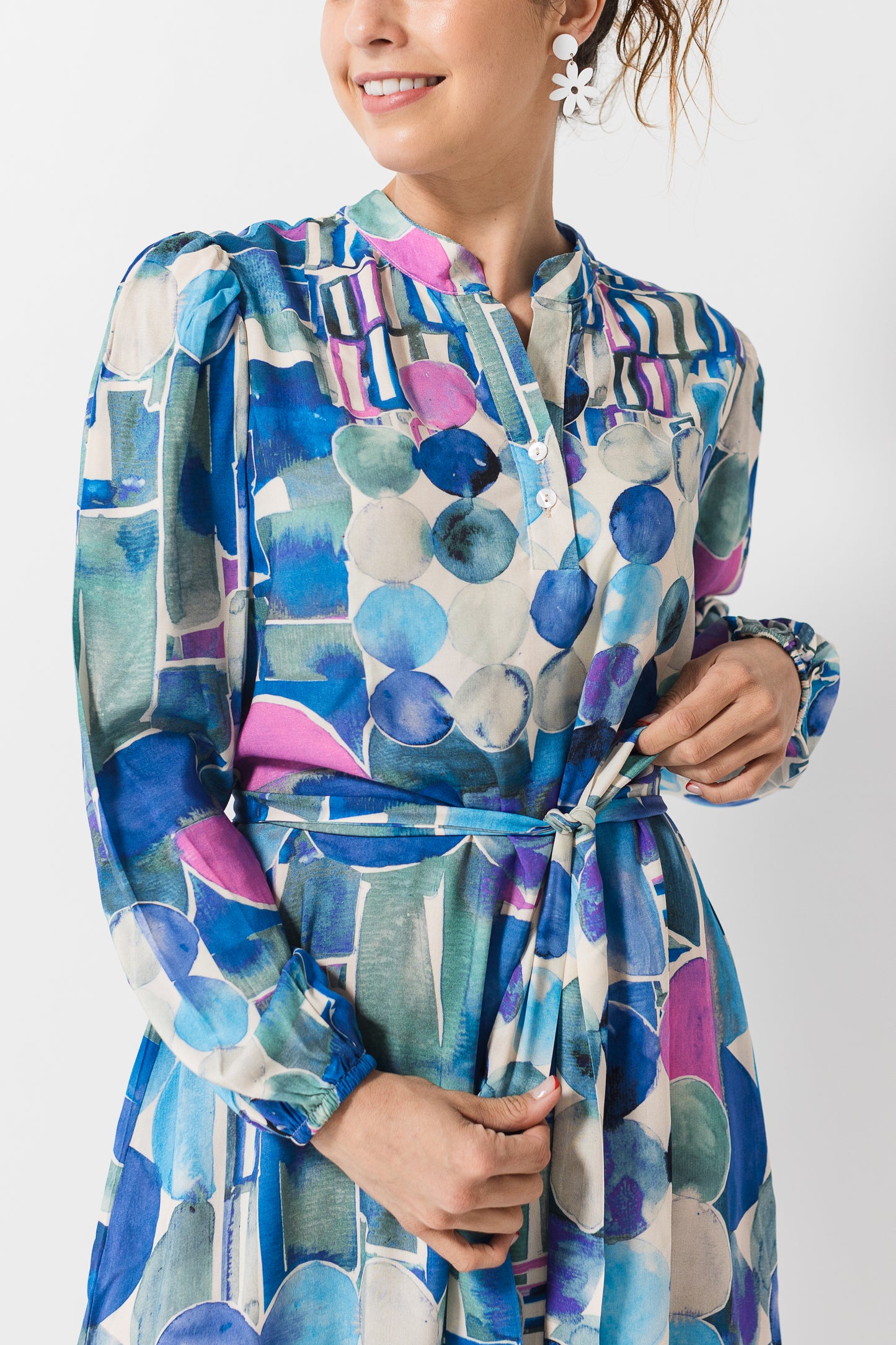 Robyn dress - Blue watercolour