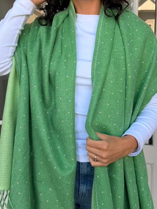 Cashmere shimmer scarf - Green