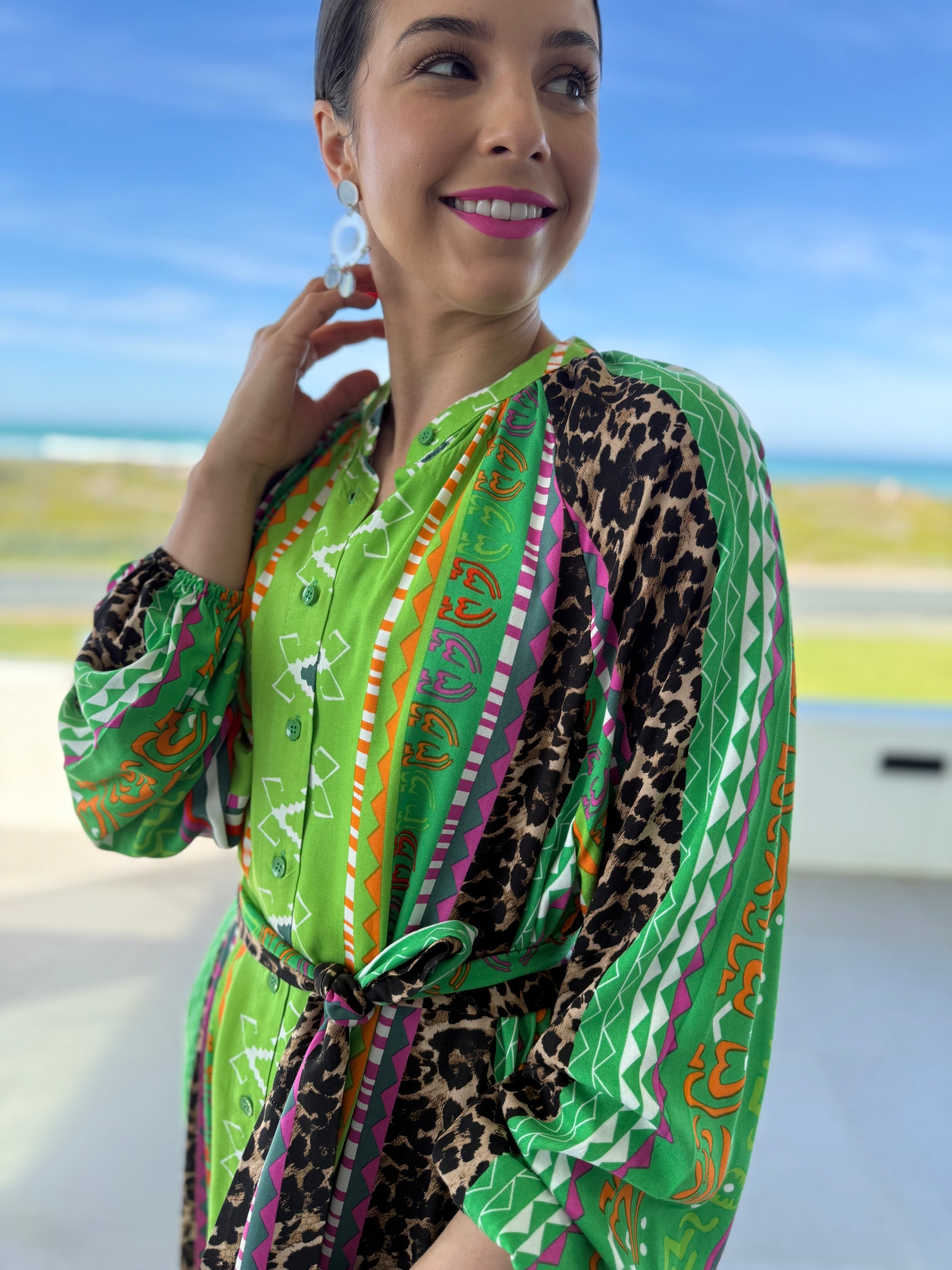Gabby dress - Green leopard