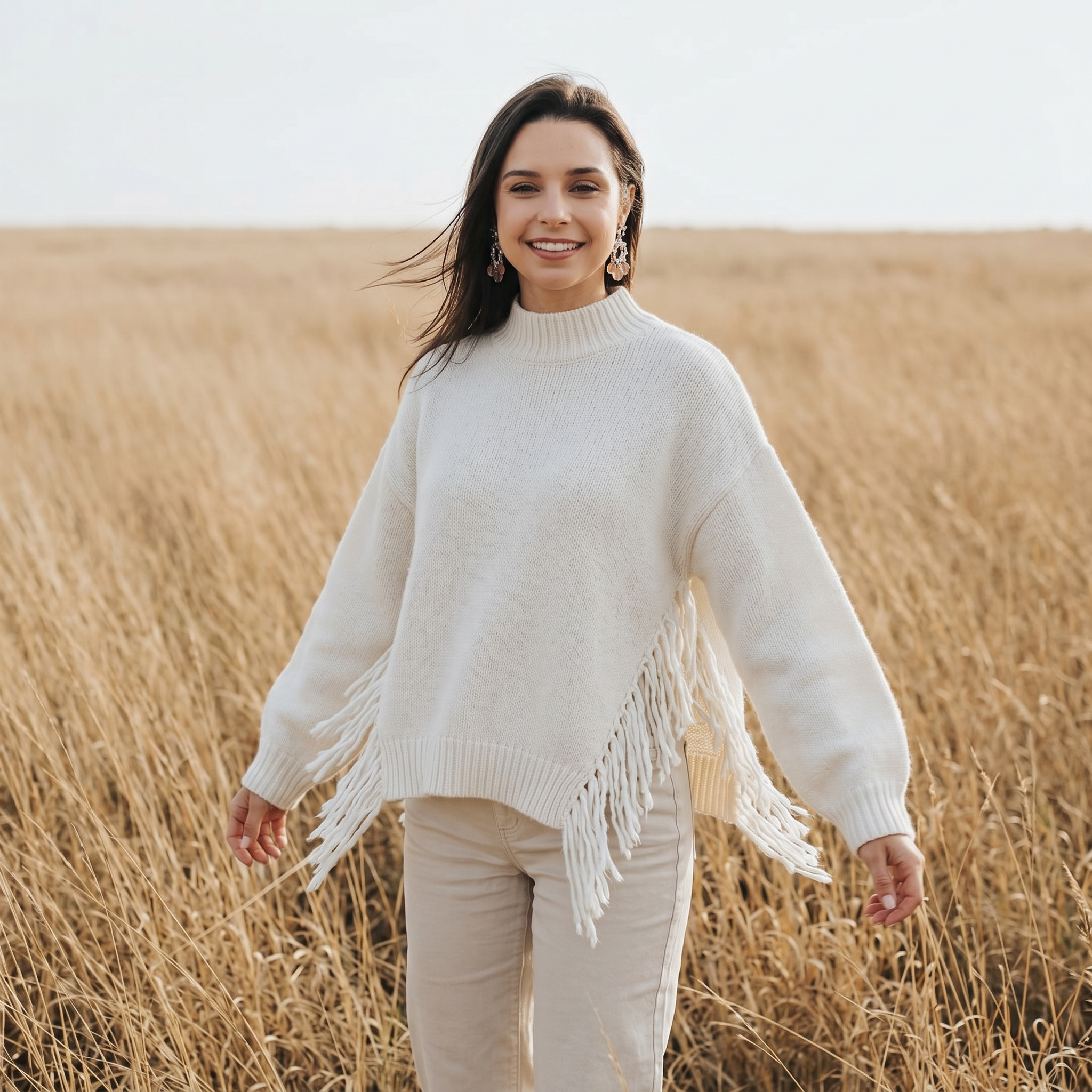 Fringe knit - Beige