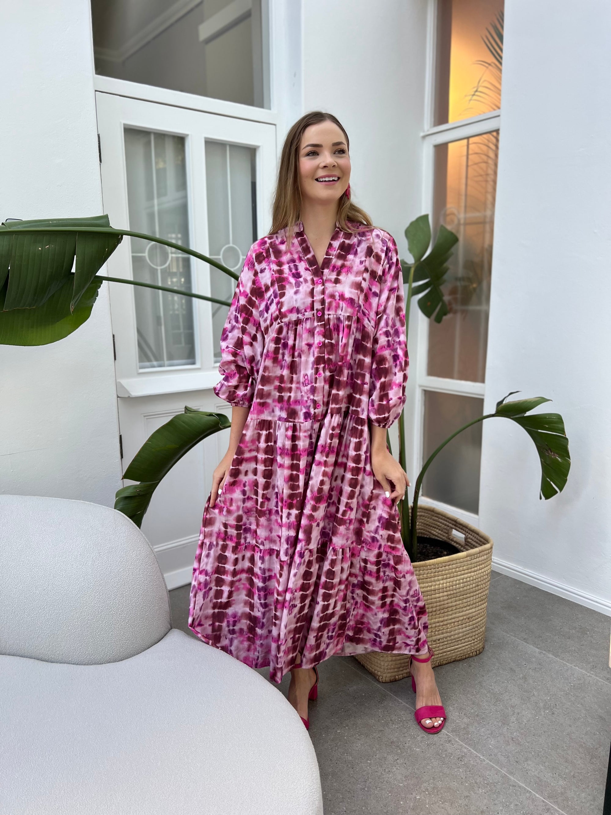 Jenna dress - Pink Snake