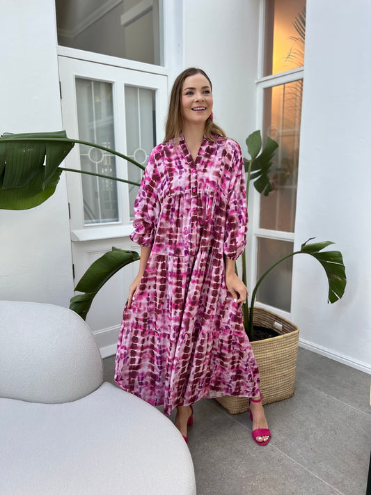 Jenna dress - Pink Snake