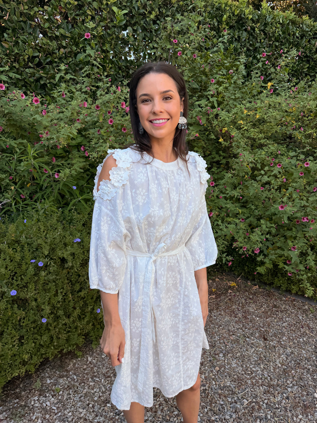 Liliana Italian dress - White anglaise