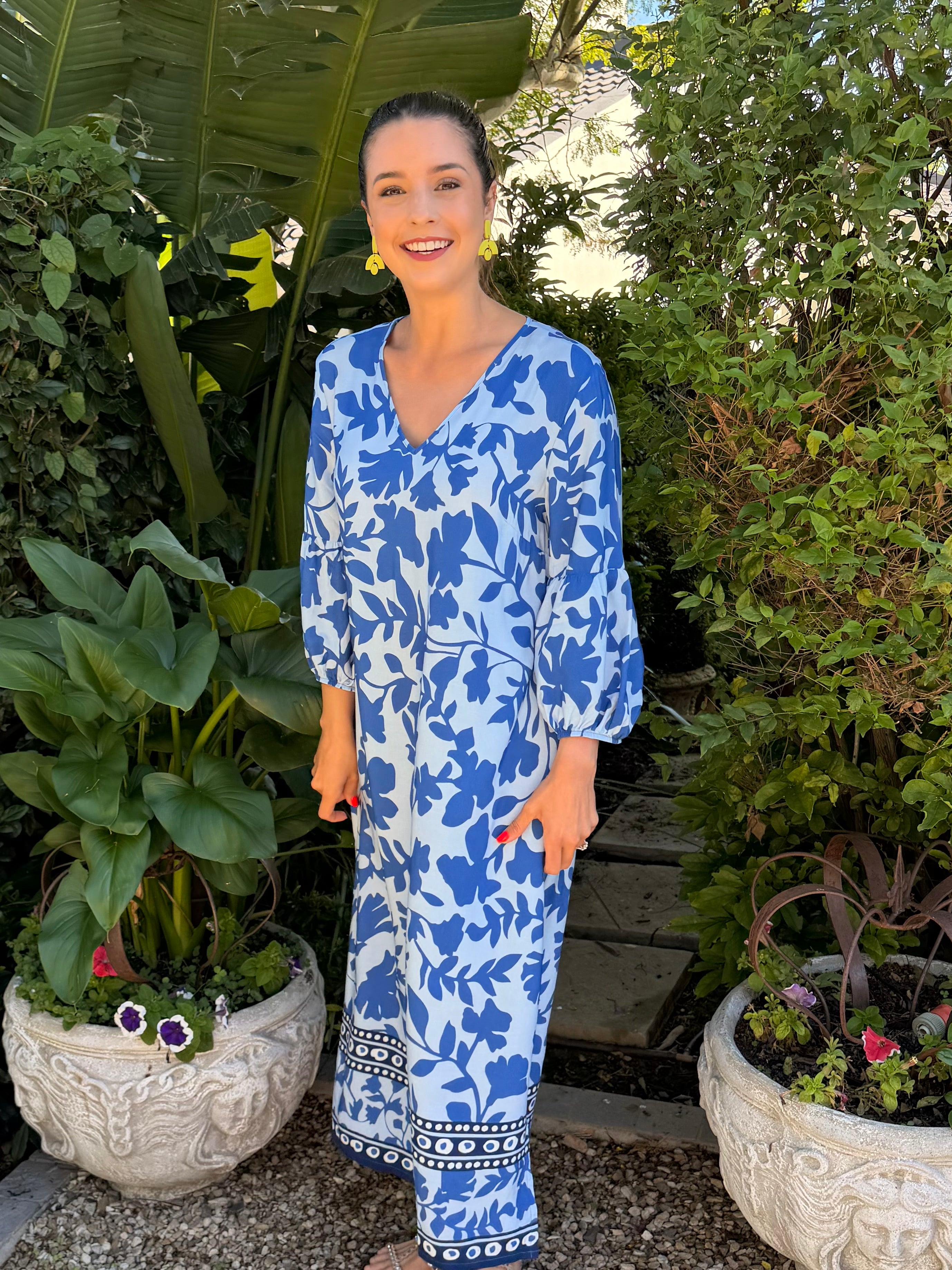 Gia dress - Blue floral