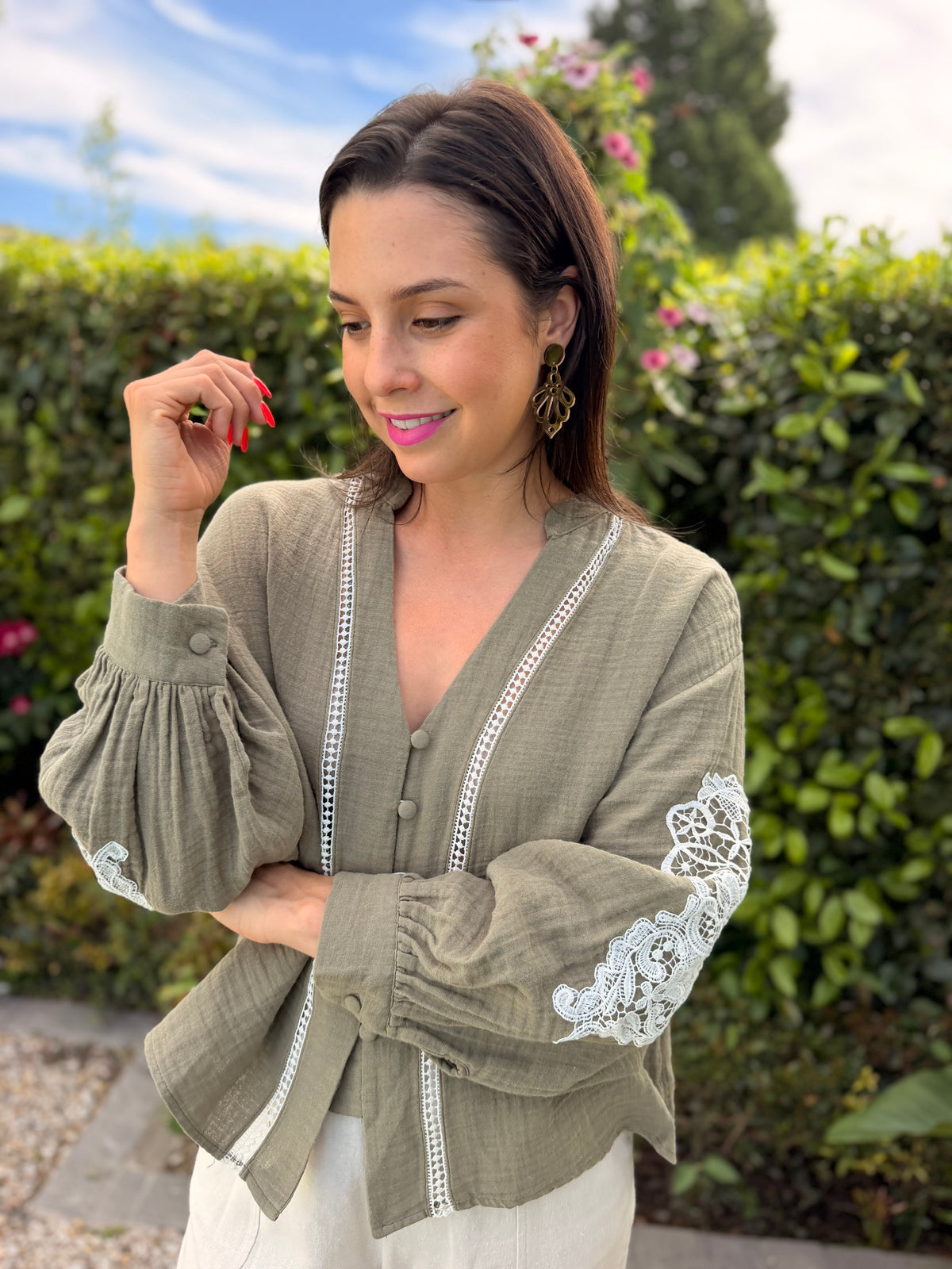 Jeanley blouse - Khaki
