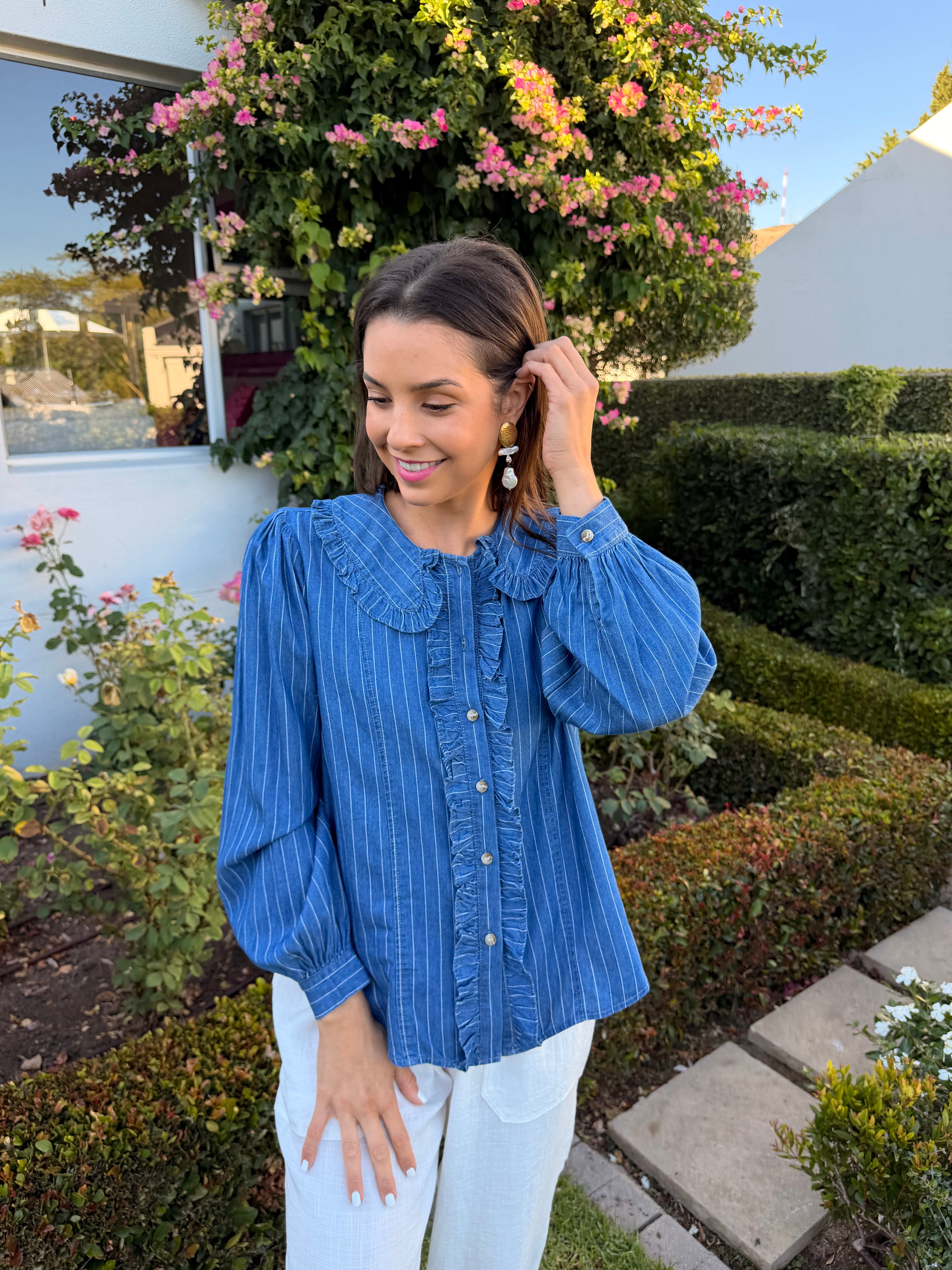 Bernice Italian blouse - Denim