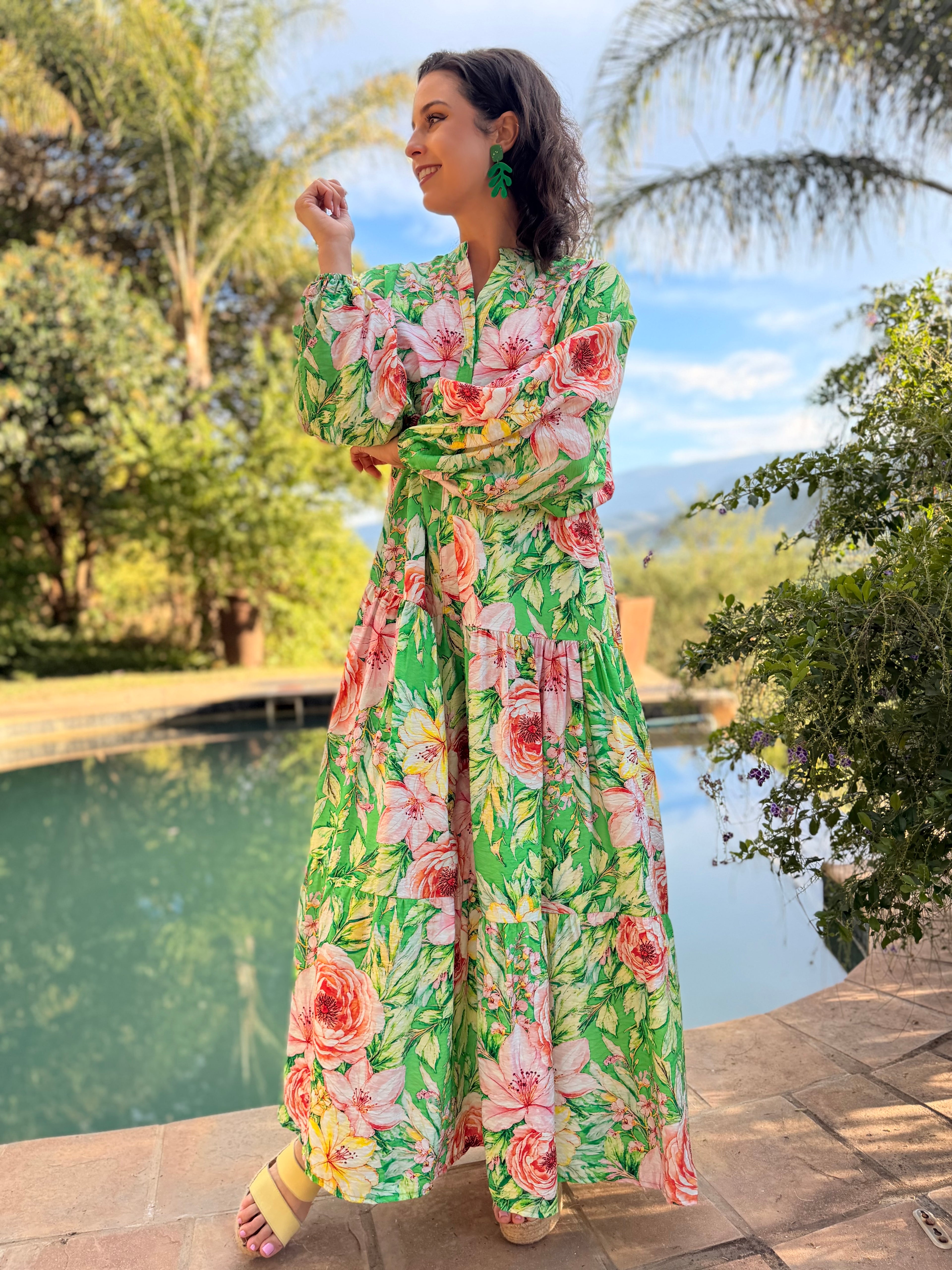 Jenna dress - Green rose