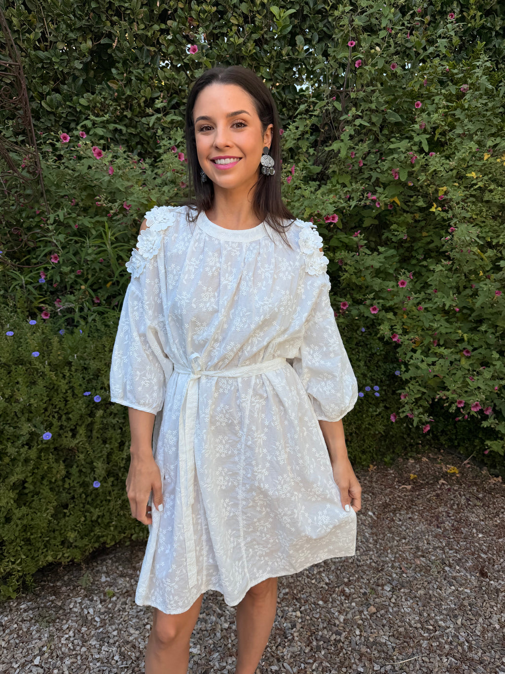 Liliana Italian dress - White anglaise