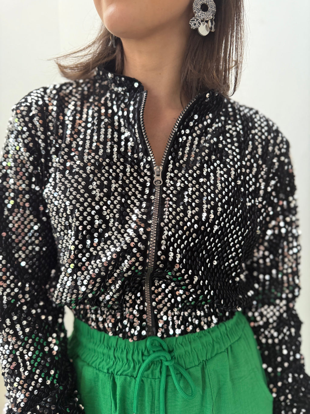 Sequins bomber jacket