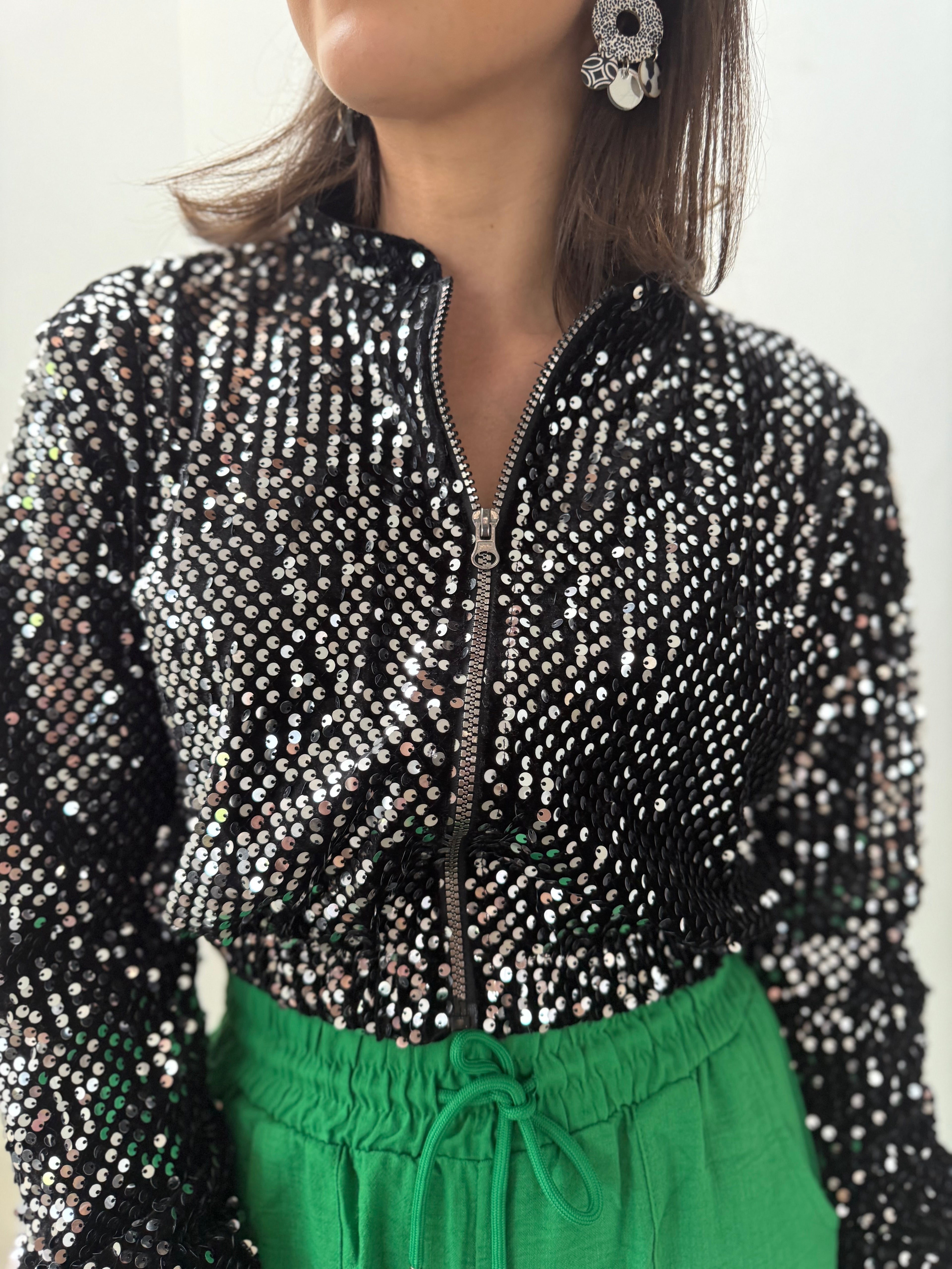 Sequins bomber jacket