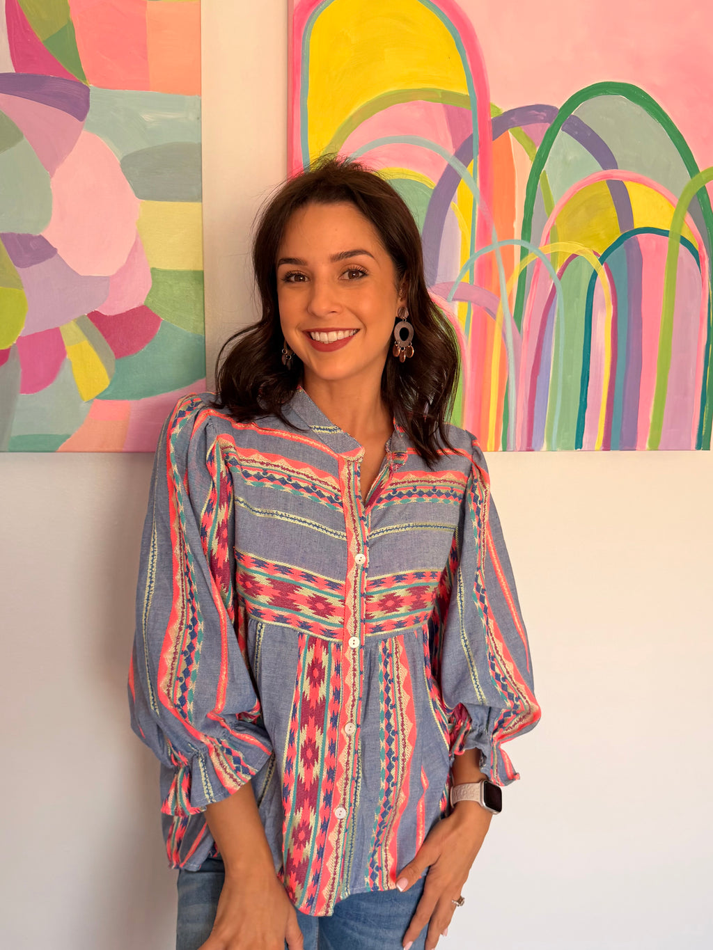 Jill top - Blue boho