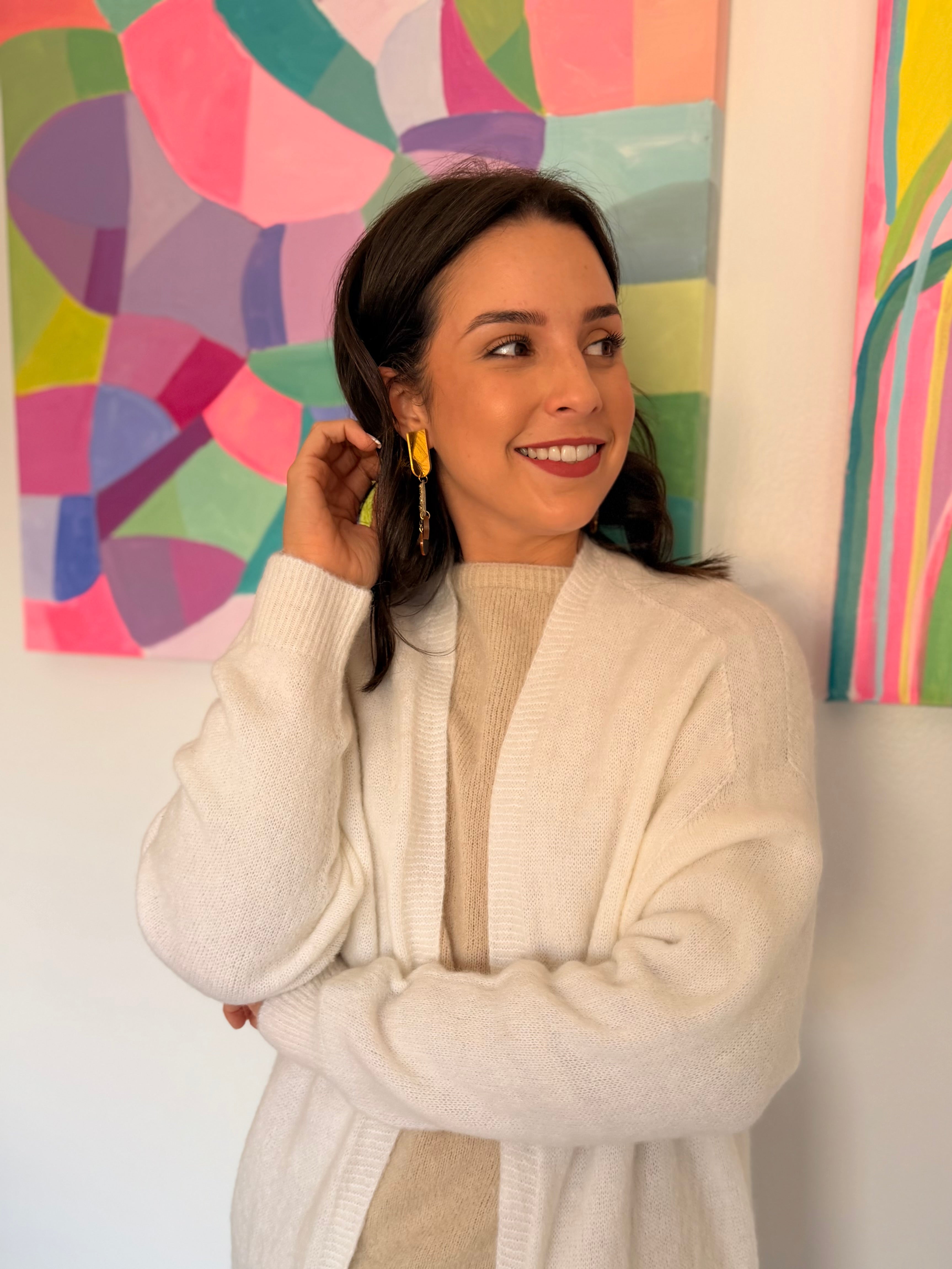 Baby alpaca cardigan - White