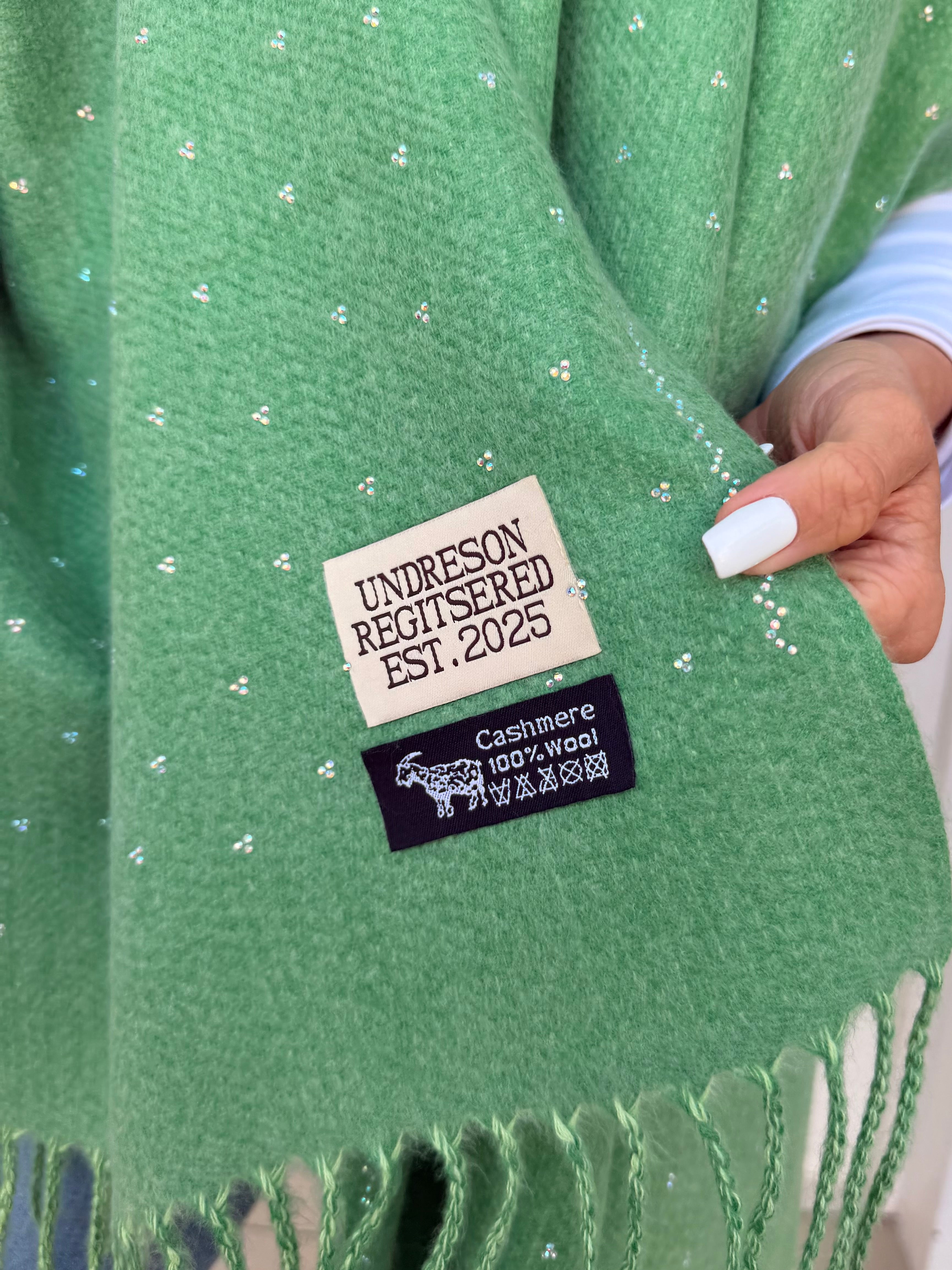 Cashmere shimmer scarf - Green